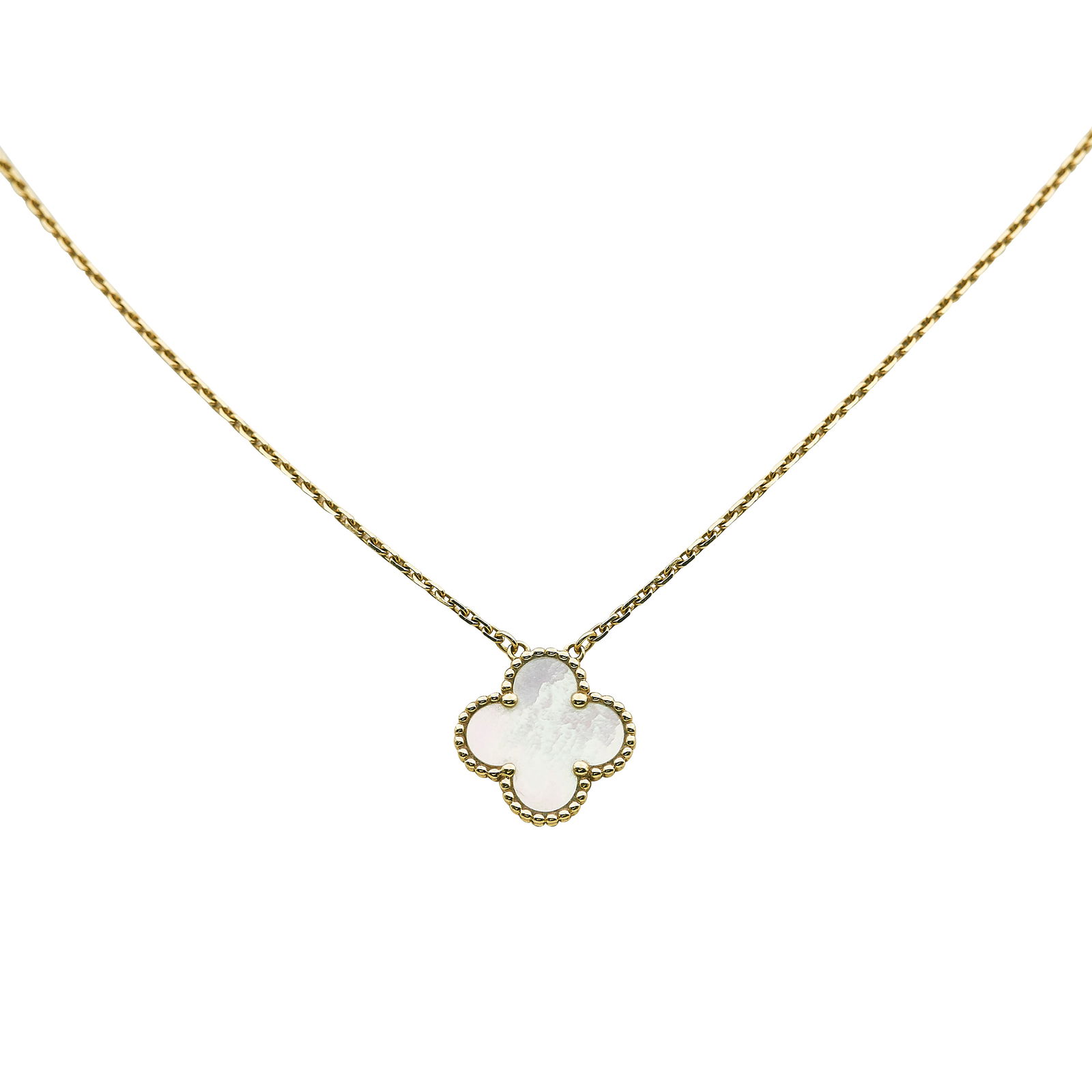 Van Cleef & Arpels Alhambra (Vintage) 18K Yellow Gold and Mother-of-Pearl Pendant Necklace (1 of 4)