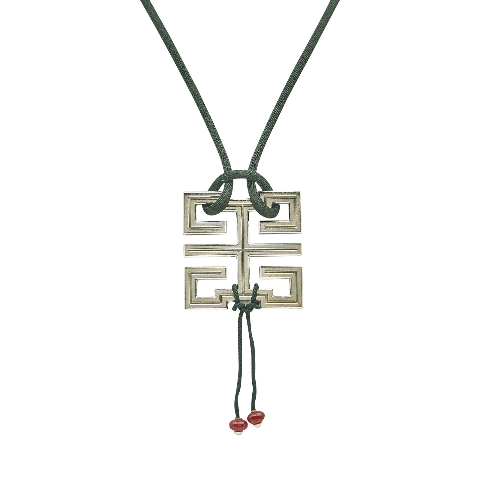 Cartier Le Baiser du Dragon 18K White Gold and Ruby Pendant Necklace: BRAND: Cartier; COLLECTION: Le Baiser du Dragon; METAL: 18K White Gold; GEMSTONES: Ruby; STAMPED: Pendant marked: Cartier, 750, ©, serial number, Italian workshop mark; Caps marked: Maker's mark, Fre