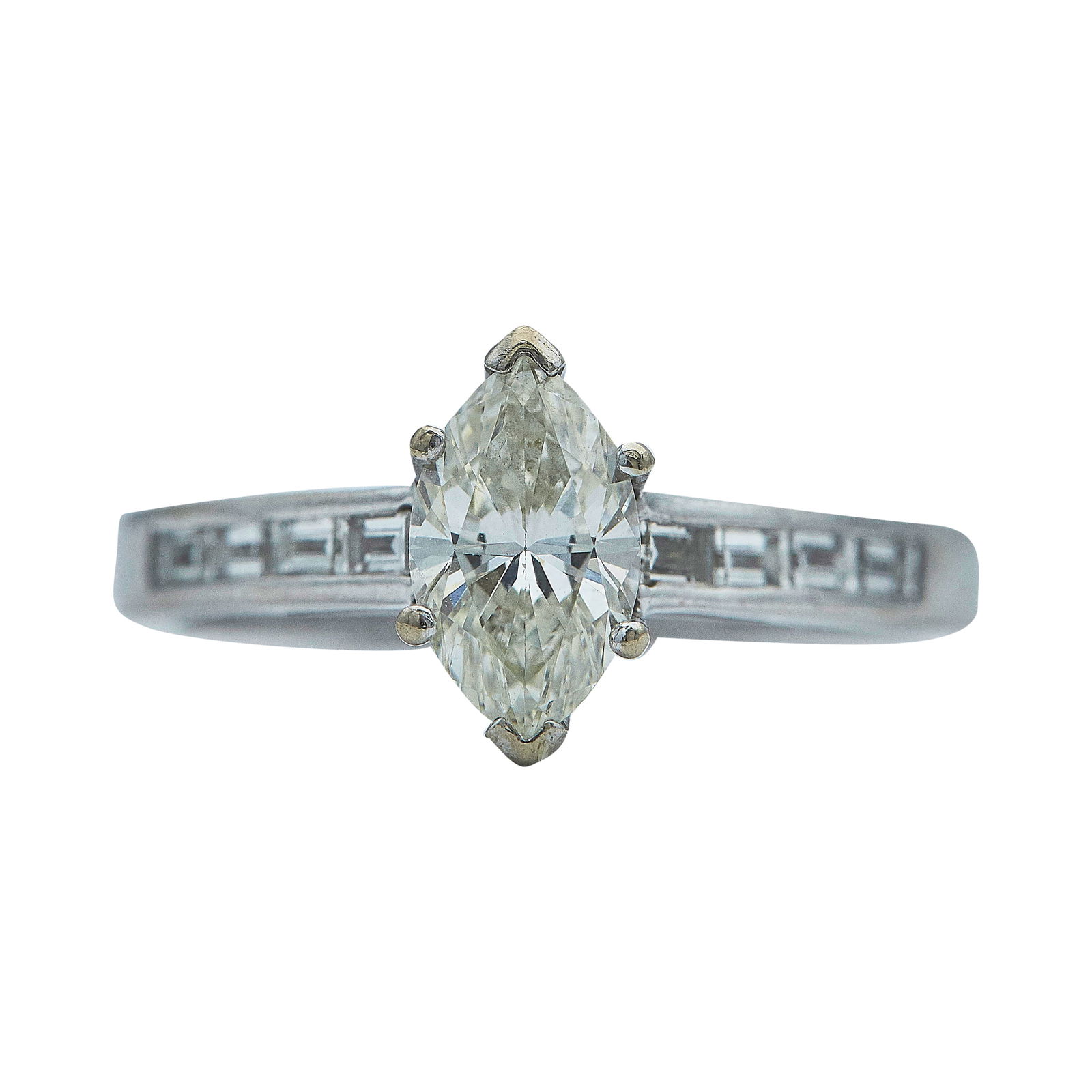 18K White Gold Marquise Diamond Engagement Ring (1 of 3)