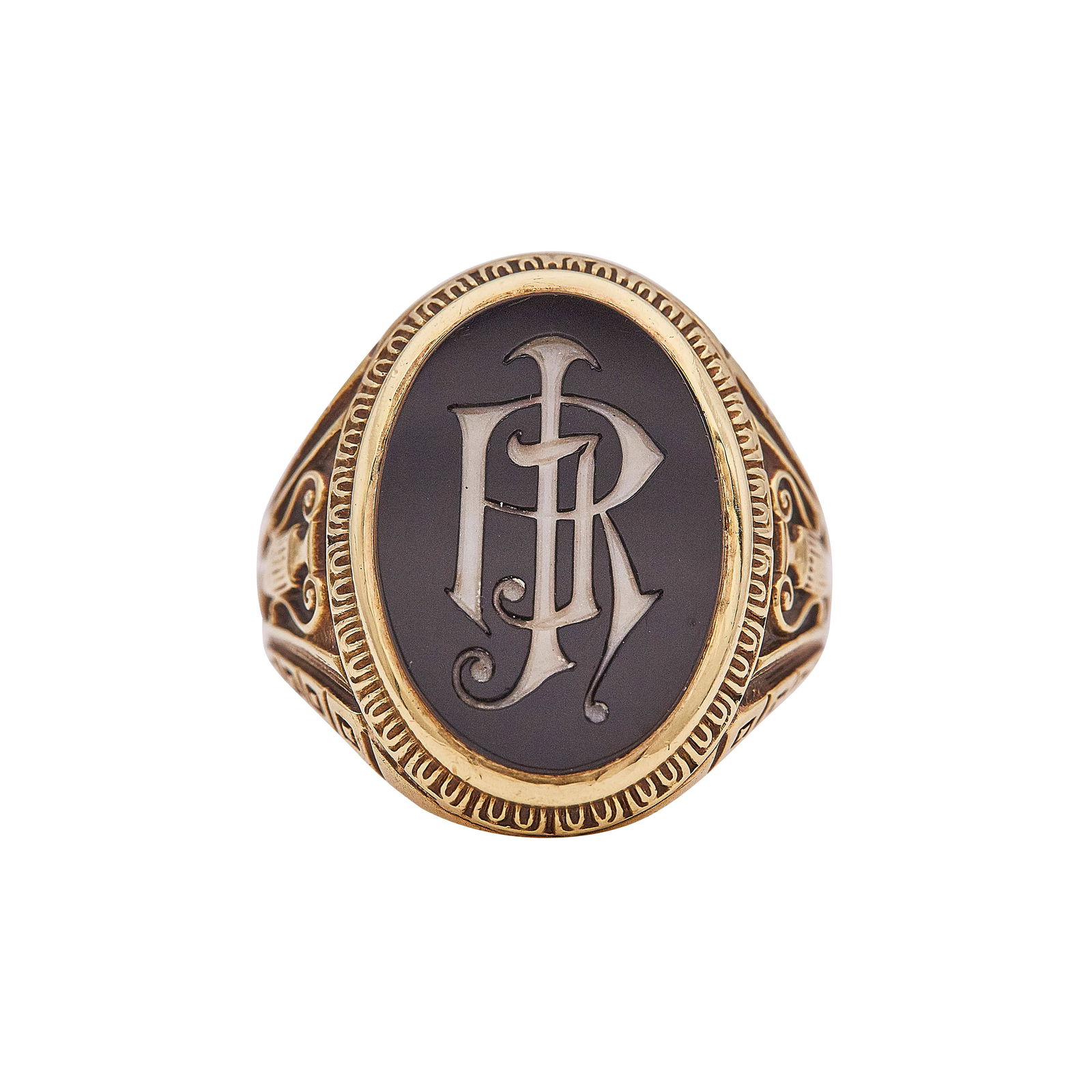 14K Yellow Gold and Agate Signet Ring (1 of 3)