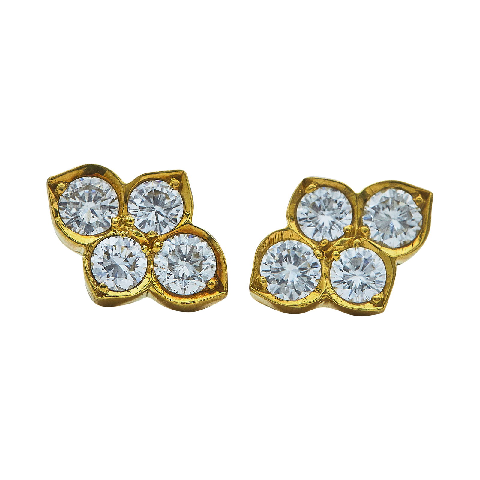 18K And 14K Yellow Gold And Diamond Approx. 1.20 CTTW Stud Earrings (1 of 3)