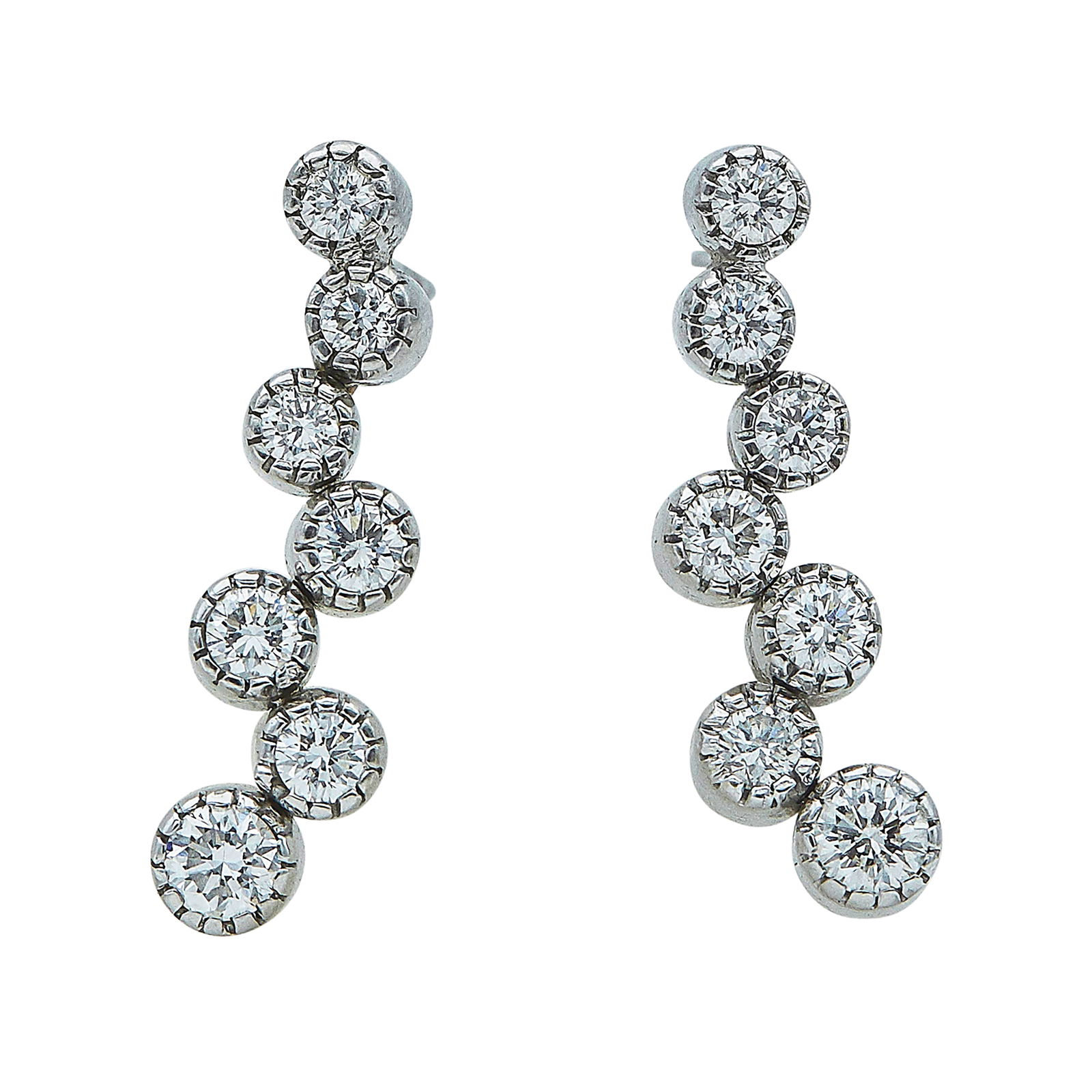 Kwiat 18K White Gold Diamond Drop Earrings (1 of 3)