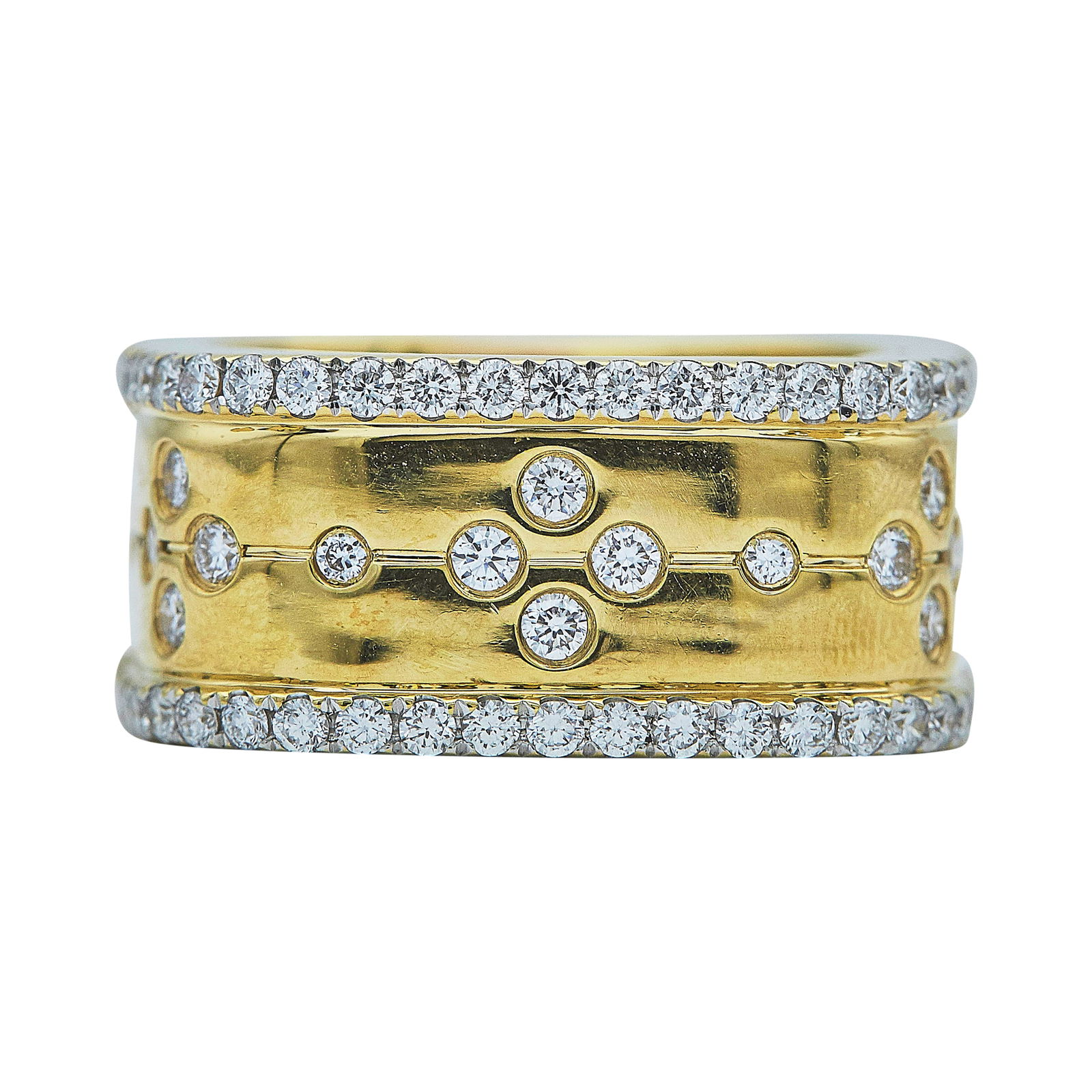 18K Yellow Gold and Diamond Band Ring (1 of 3)