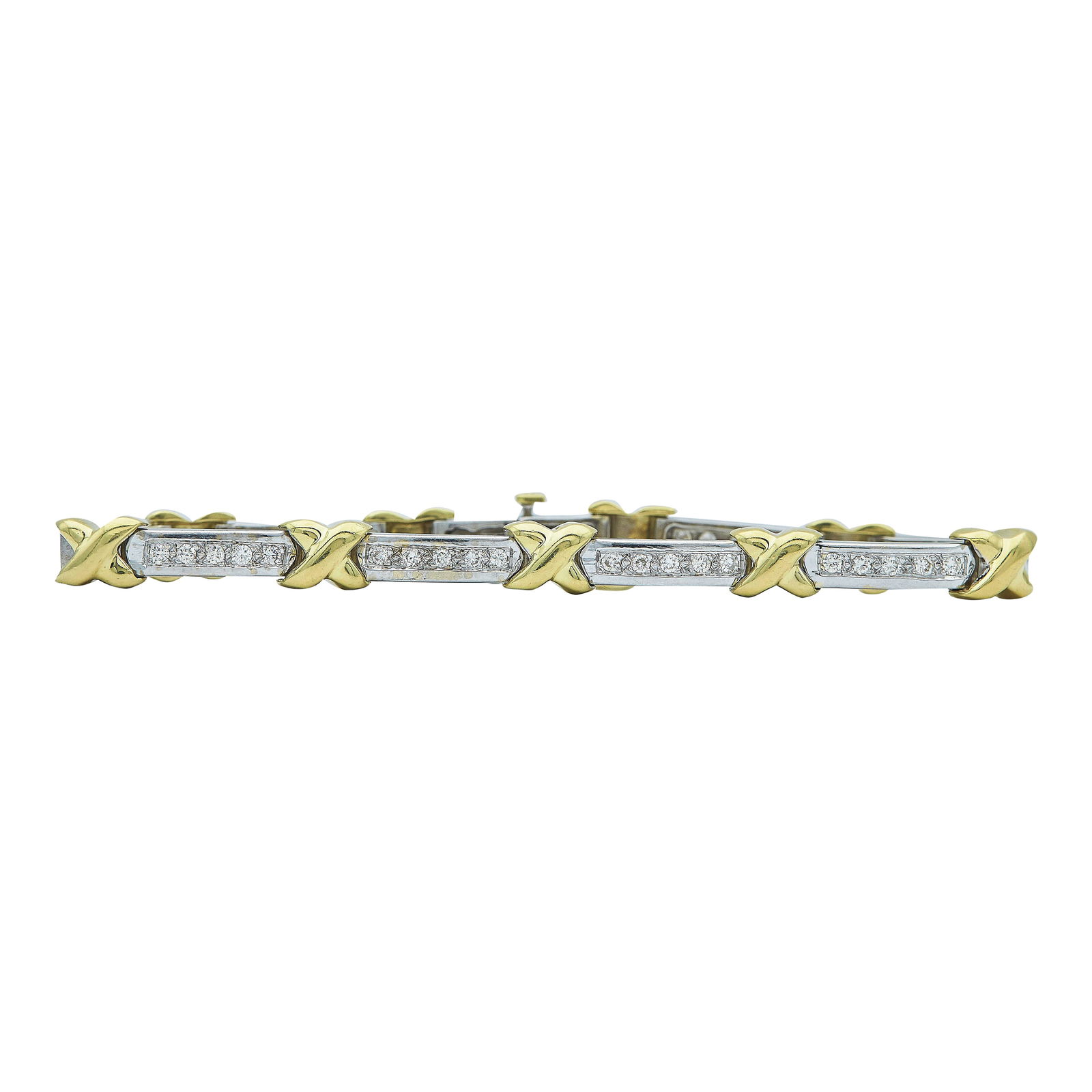 18K White and Yellow Gold Diamond Link Bracelet (1 of 3)