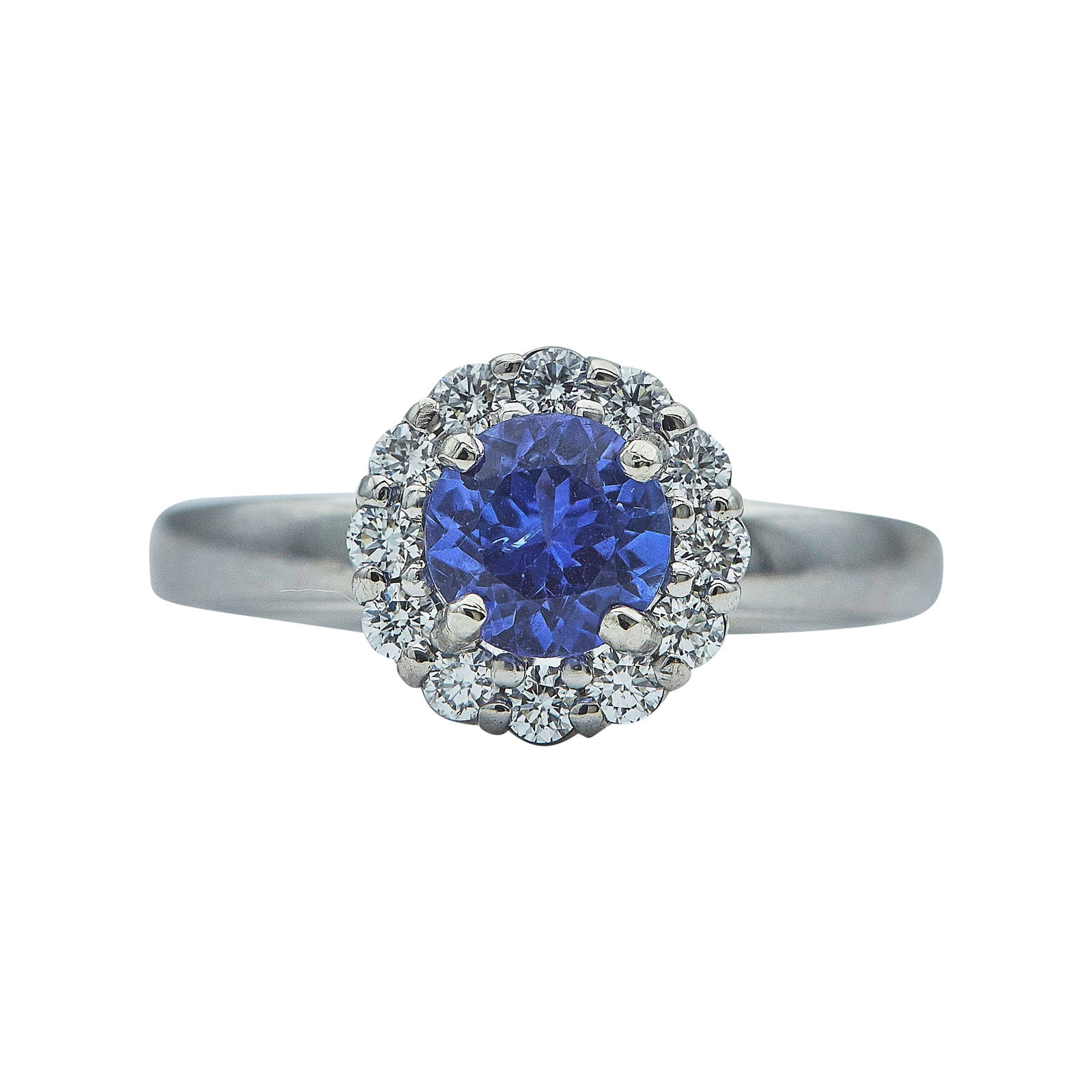 Platinum Tanzanite and Diamond Cluster Ring (1 of 3)