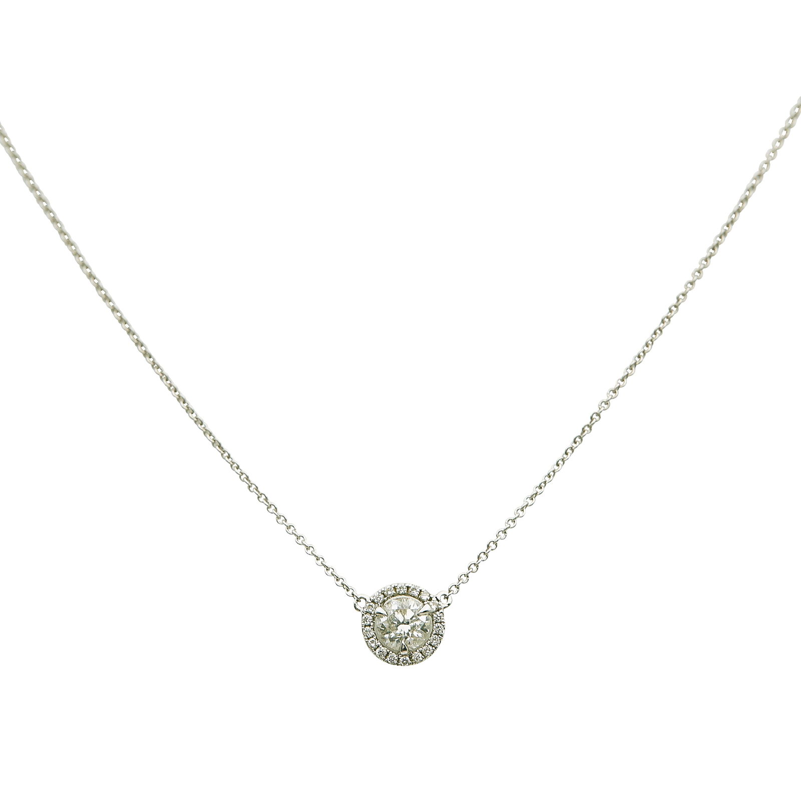 18K White Gold Diamond Cluster Pendant Necklace (1 of 4)