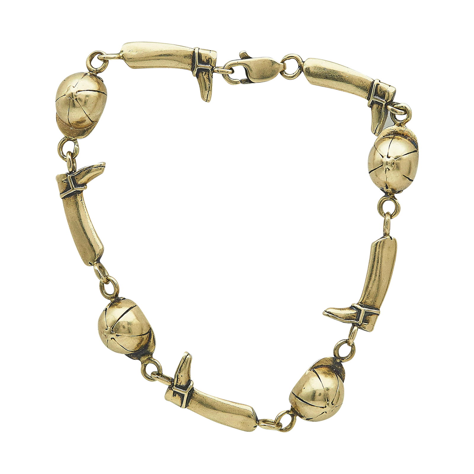 14K Yellow Gold Equestrian Link Bracelet (1 of 3)