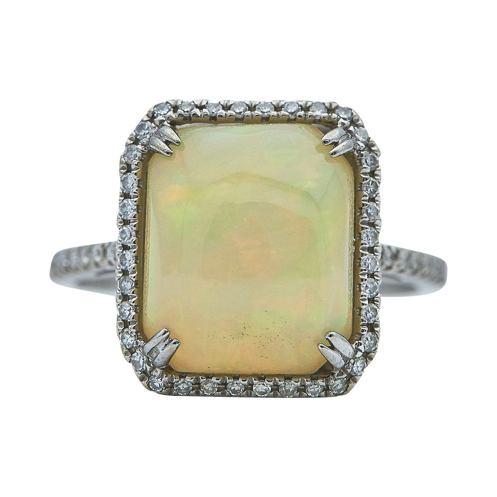 14K White Gold Opal and Diamond Ring (1 of 3)