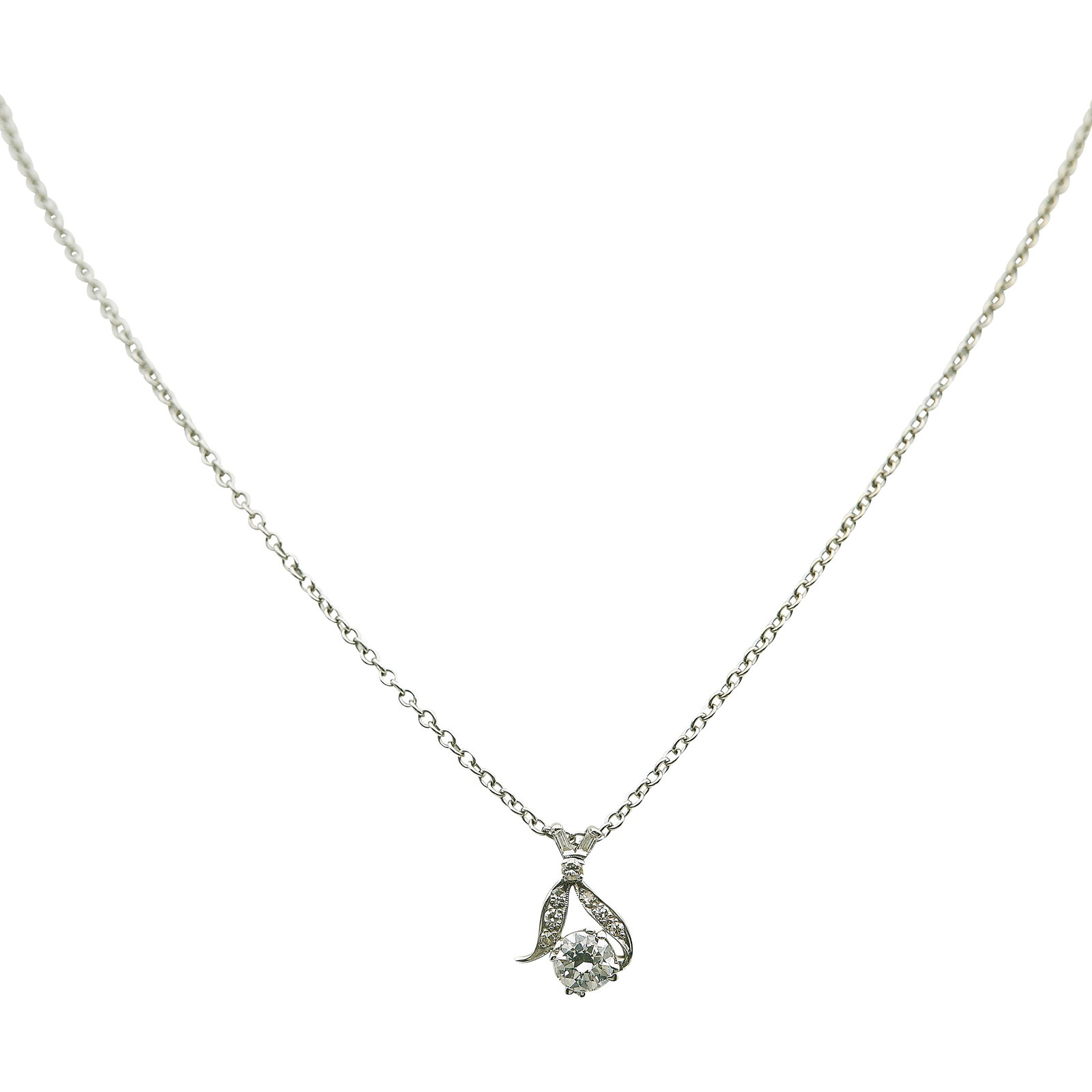14K White Gold and Diamond Pendant Necklace (1 of 4)