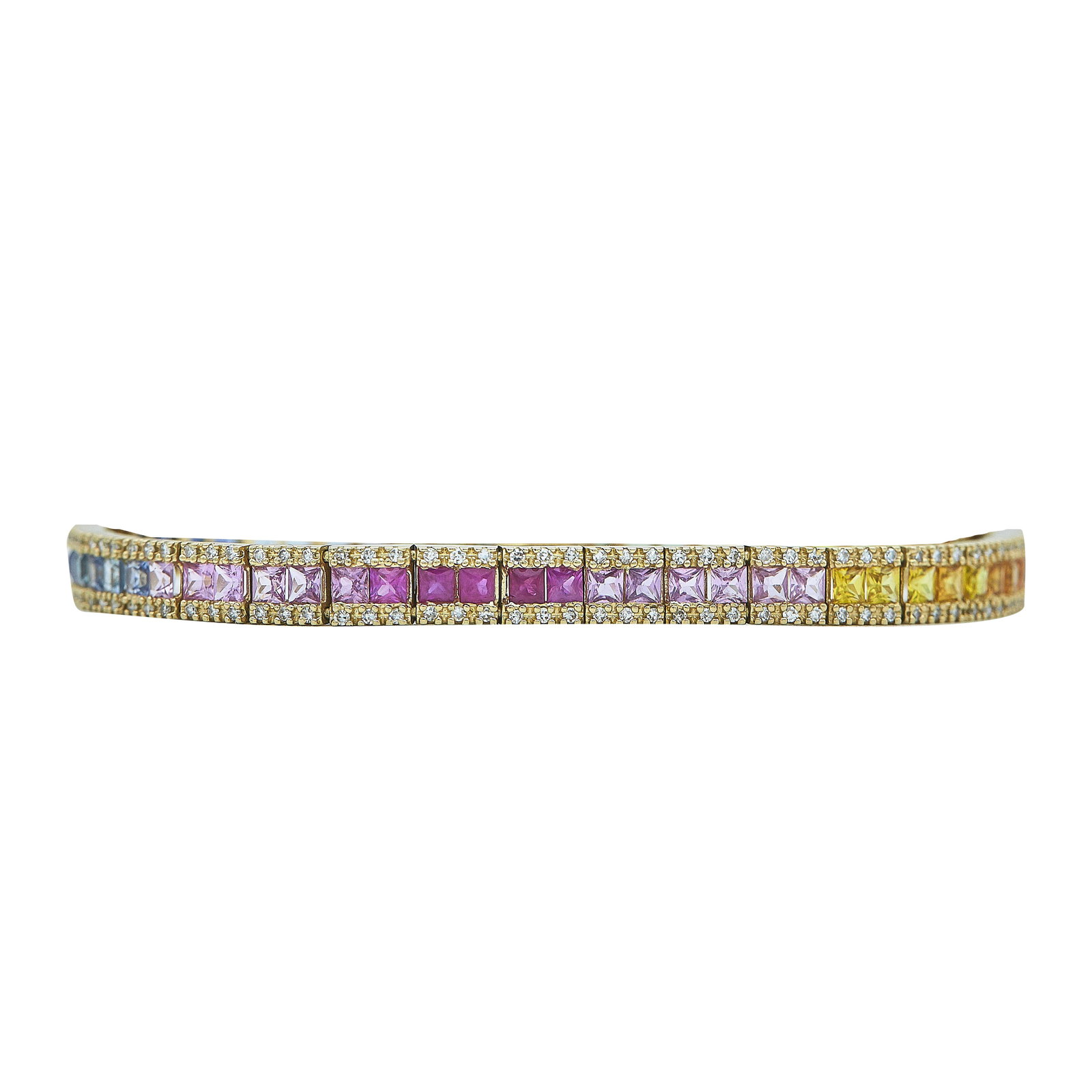 EFFY 14K Yellow Gold Multicolored Sapphire and Diamond Tennis Bracelet (1 of 4)
