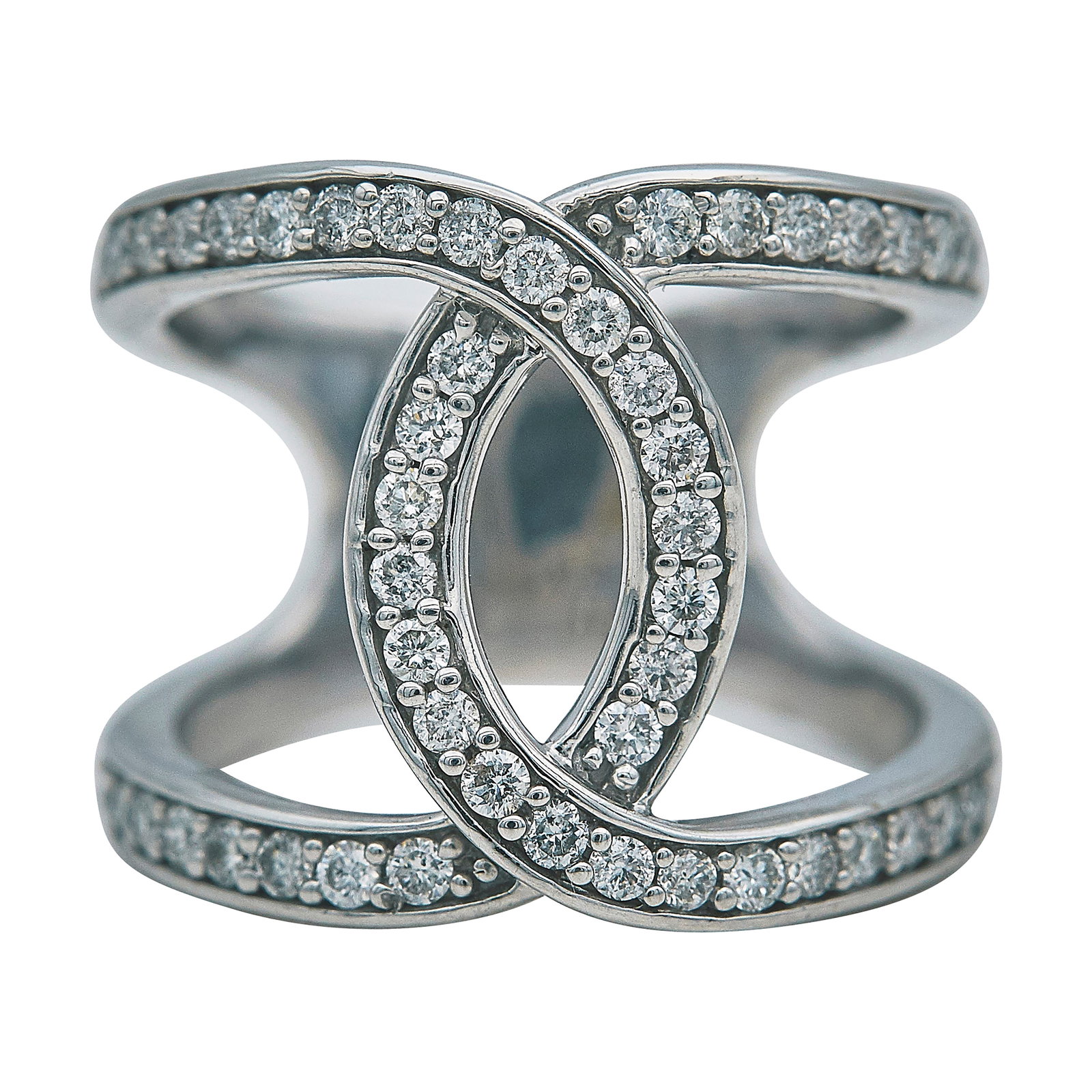 10K White Gold and Diamond Band Ring (1 of 3)