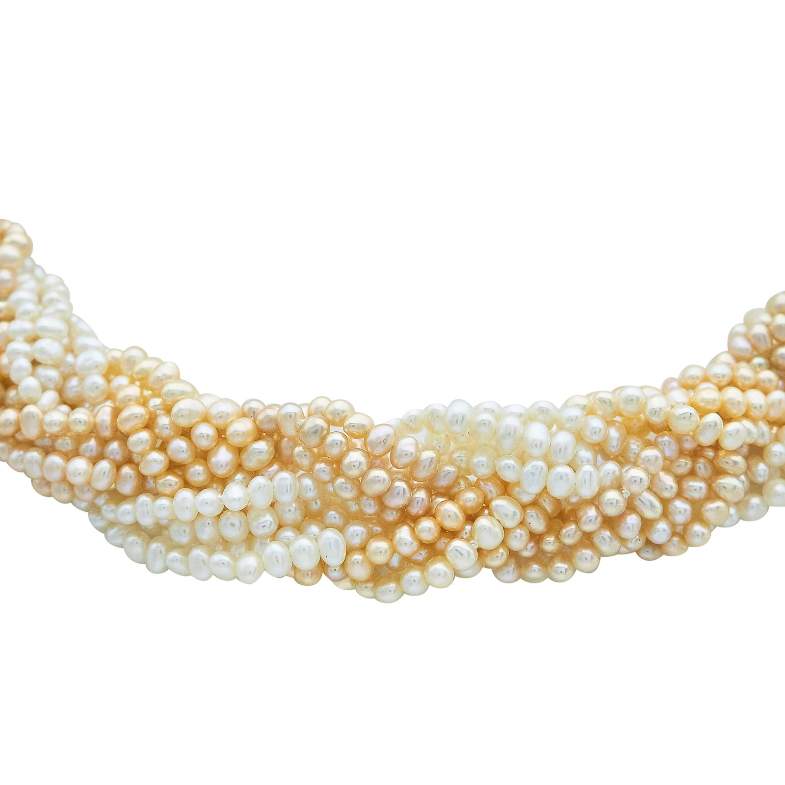 Tiffany & Co. 18K Yellow Gold and Pearl Necklace: BRAND: Tiffany & Co.; METAL: 18K Yellow Gold; GEMSTONES: Pearl; STAMPED: Tiffany & Co. 18KT; CONDITION: Pre-owned, Good; ITEM WEIGHT (GRAMS): 72.5 g; MEASUREMENTS: Necklace 15 inches long
