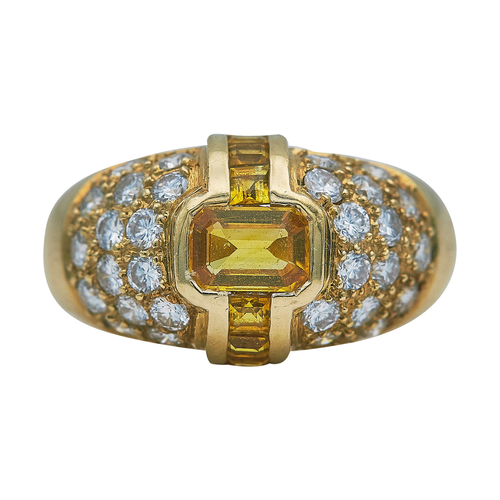 18K Yellow Gold Yellow Sapphire and Diamond Ring (1 of 3)