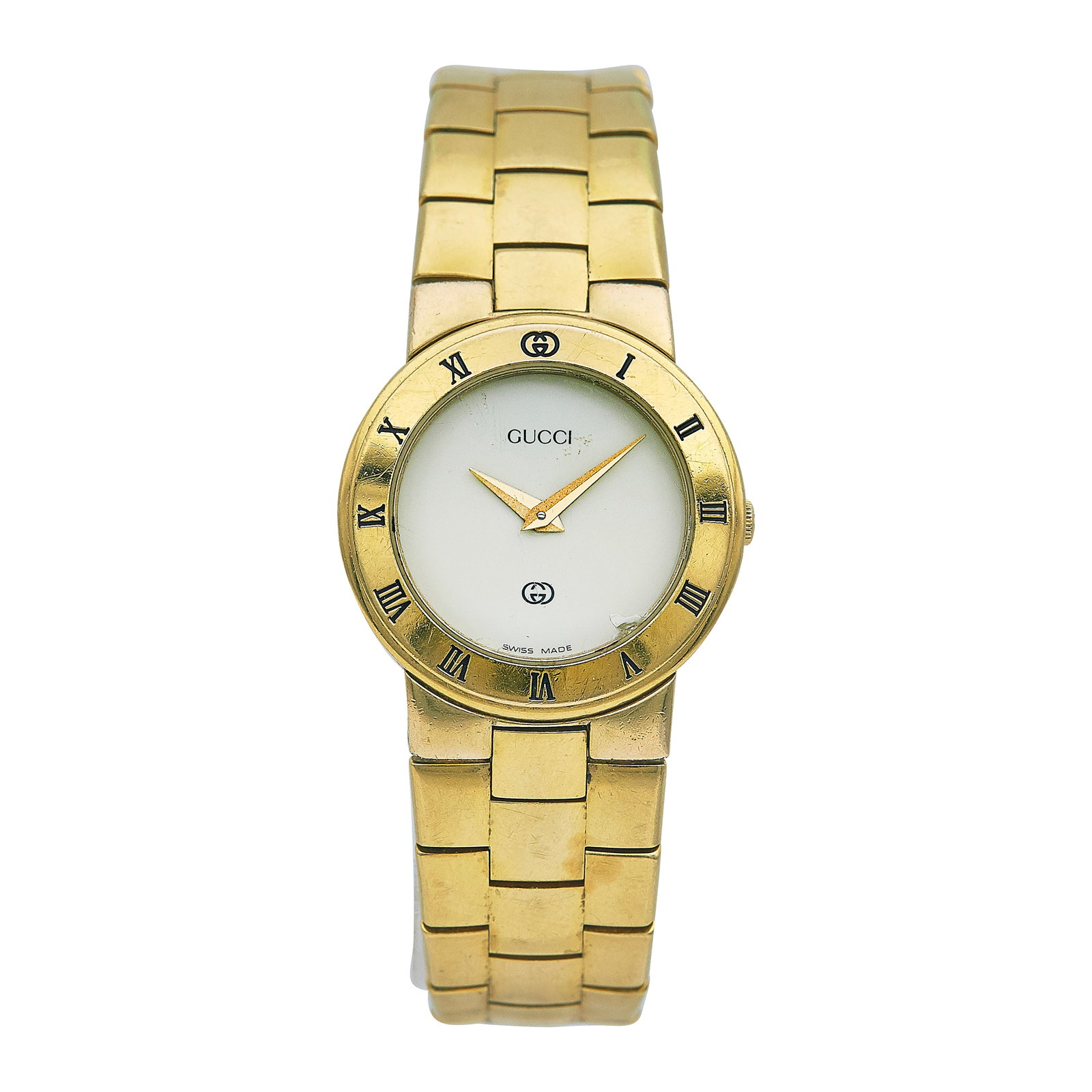 Gucci 18K Gold Plated Stainless Steel Ladies Watch Ref 3300L, circa 1995 (1 of 5)