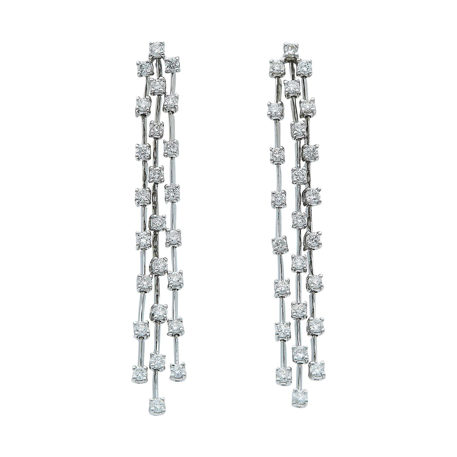 14K White Gold and Diamond Fringe Pendant Earrings (1 of 3)