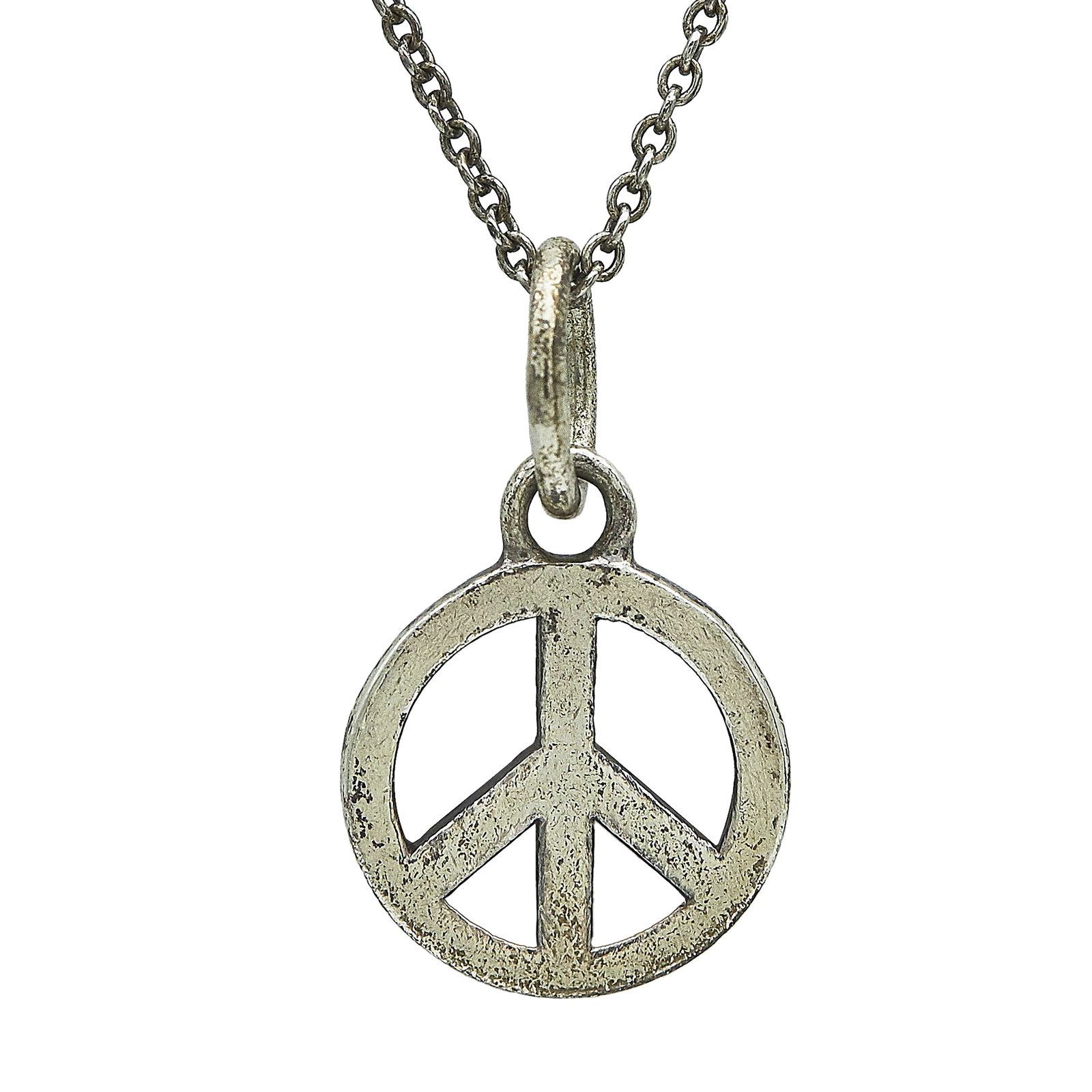 Elsa Peretti for Tiffany & Co. Sterling Silver Peace Sign Pendant Necklace (1 of 5)