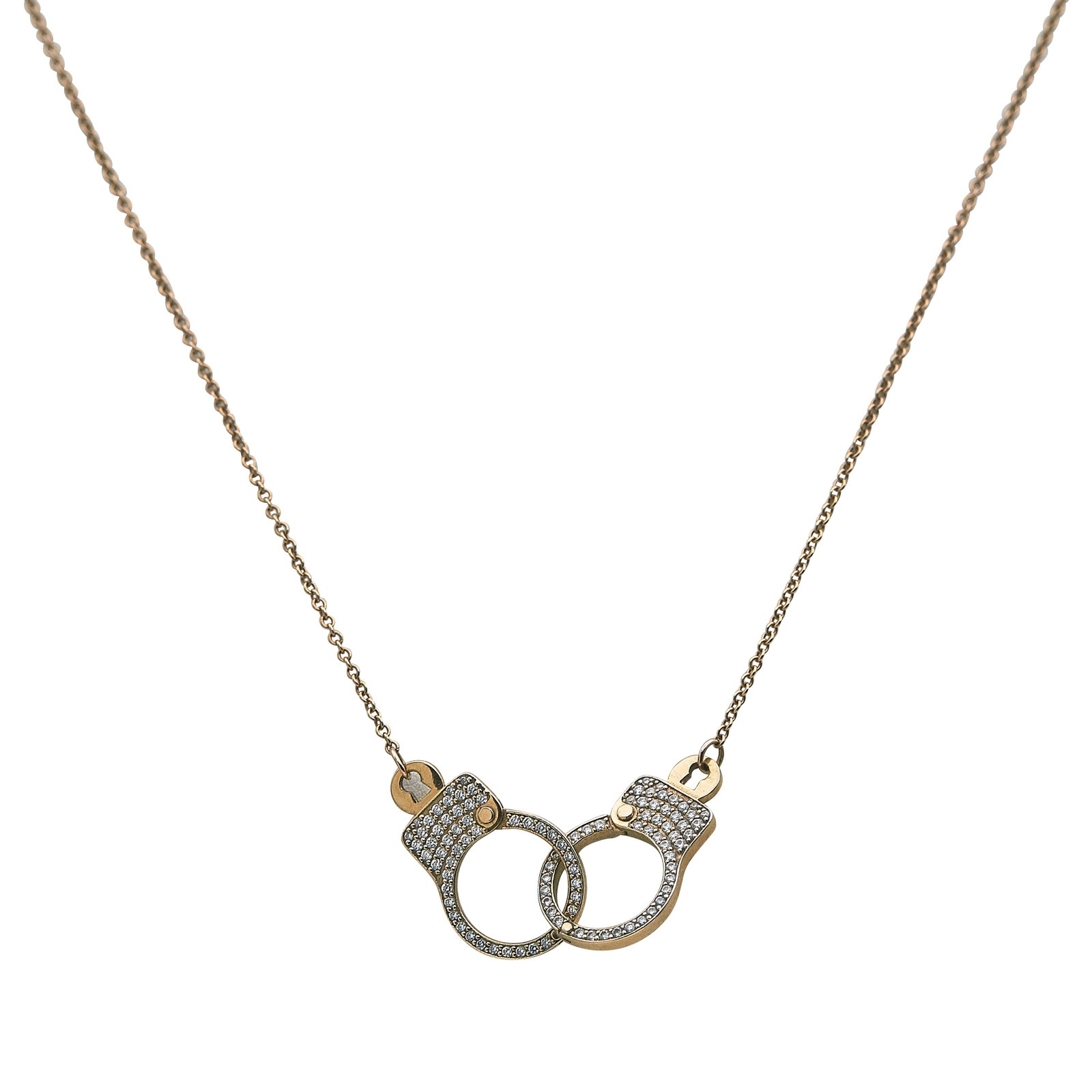 Jacob & Co Love Lockdown 18K Rose Gold and Diamond Handcuffs Pendant Necklace (1 of 4)