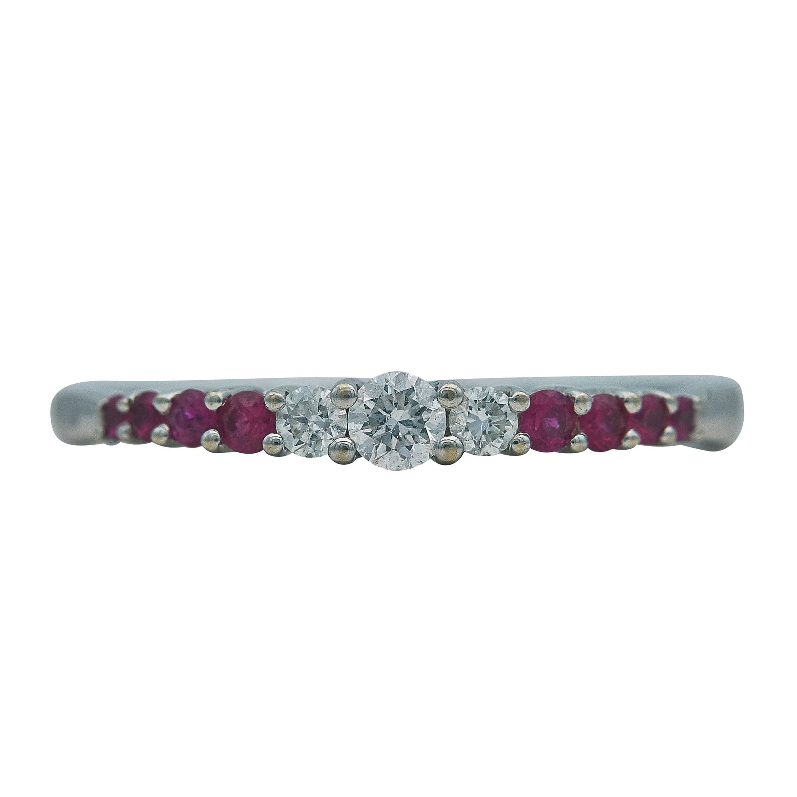 18K White Gold Ruby and Diamond Band Ring (1 of 3)