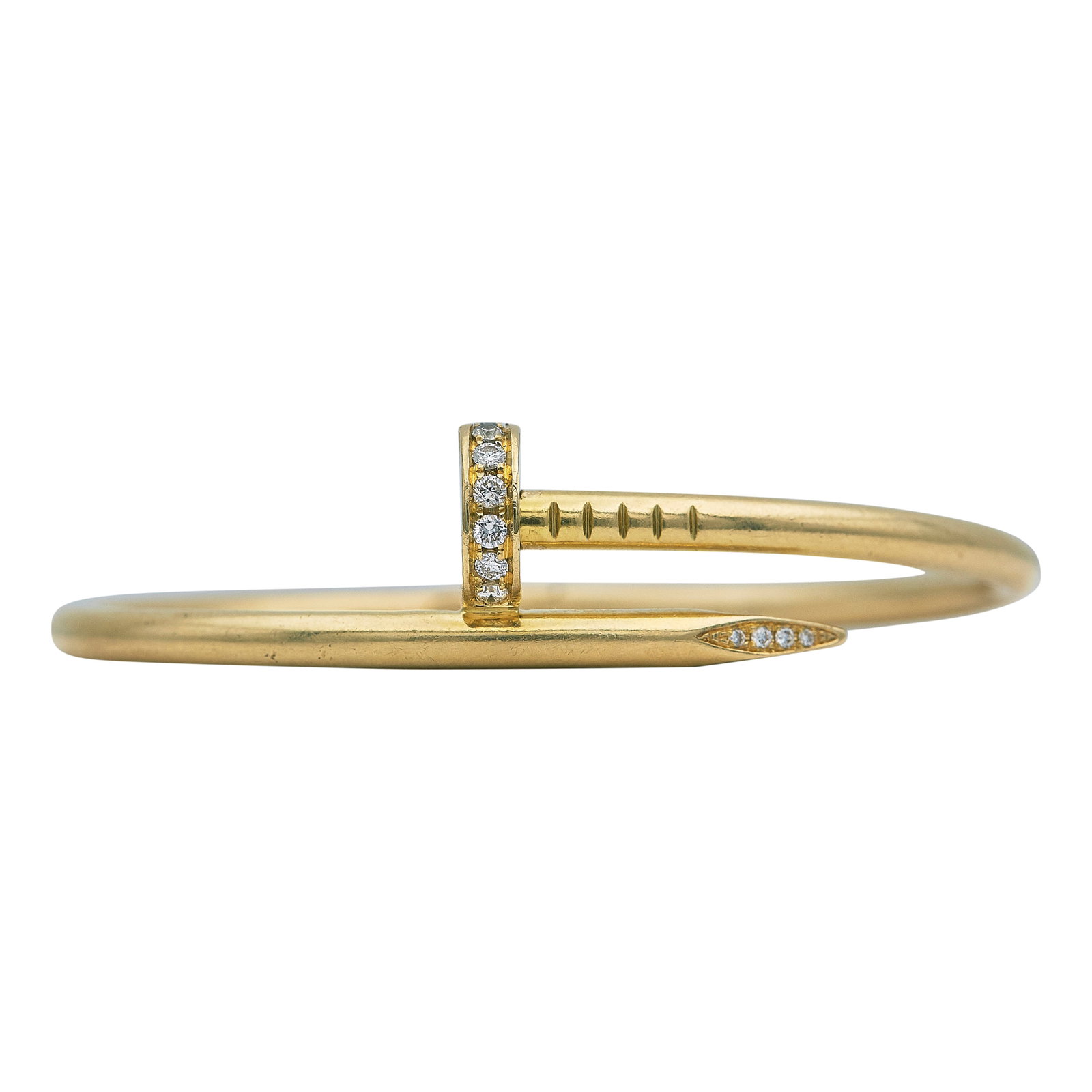 18K Yellow Gold and Diamond Nail Bracelet (1 of 3)