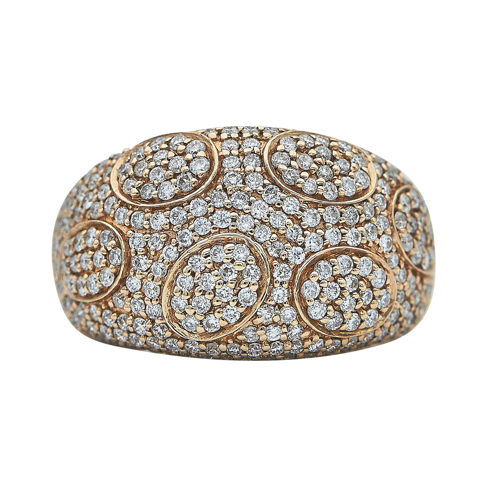 14K Rose Gold and Diamond Cluster Ring (1 of 3)