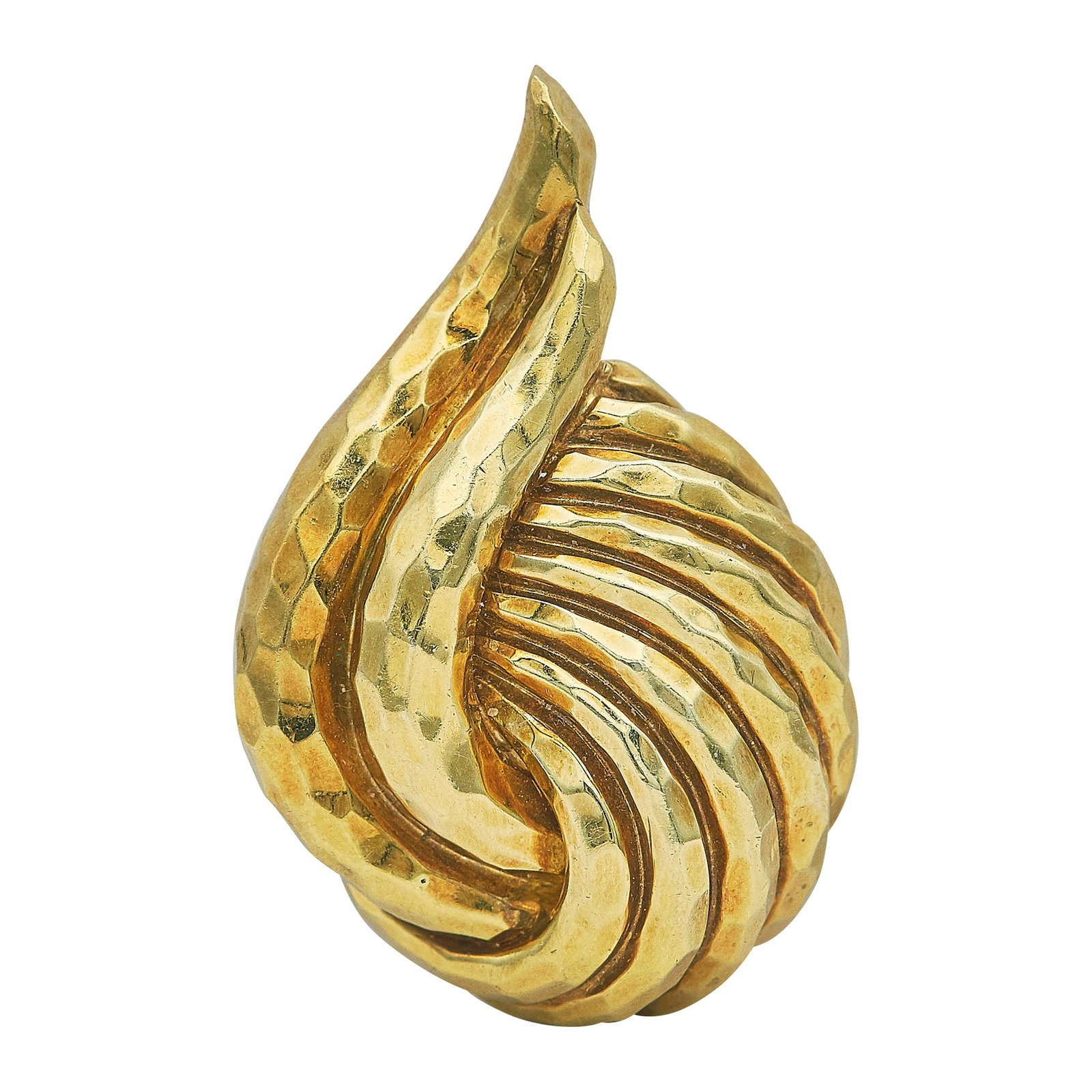Henry Dunay Hammered 18K Yellow Gold Pin Brooch (1 of 4)