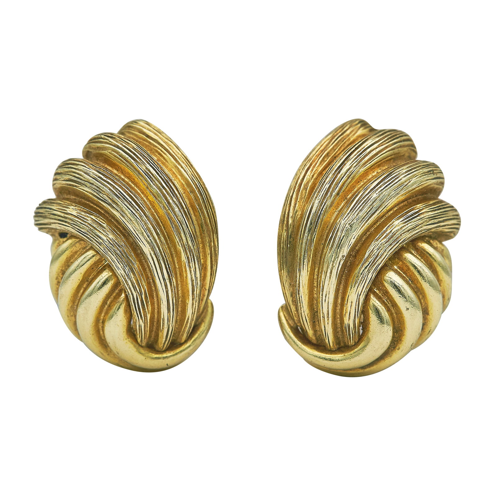 Henry Dunay 18K Yellow Gold Weaved Earrings (1 of 3)