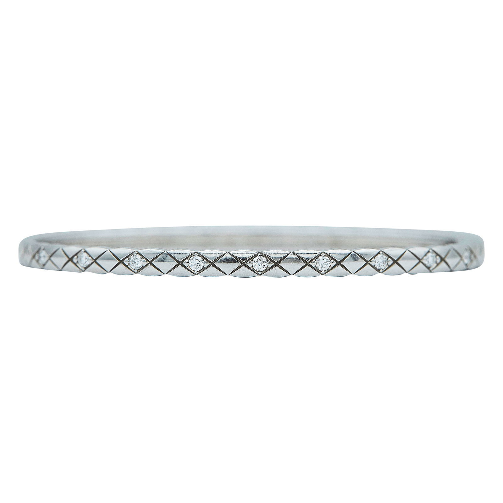 Chanel Coco Crush 18K White Gold and Diamond Mini Model Bracelet (1 of 3)