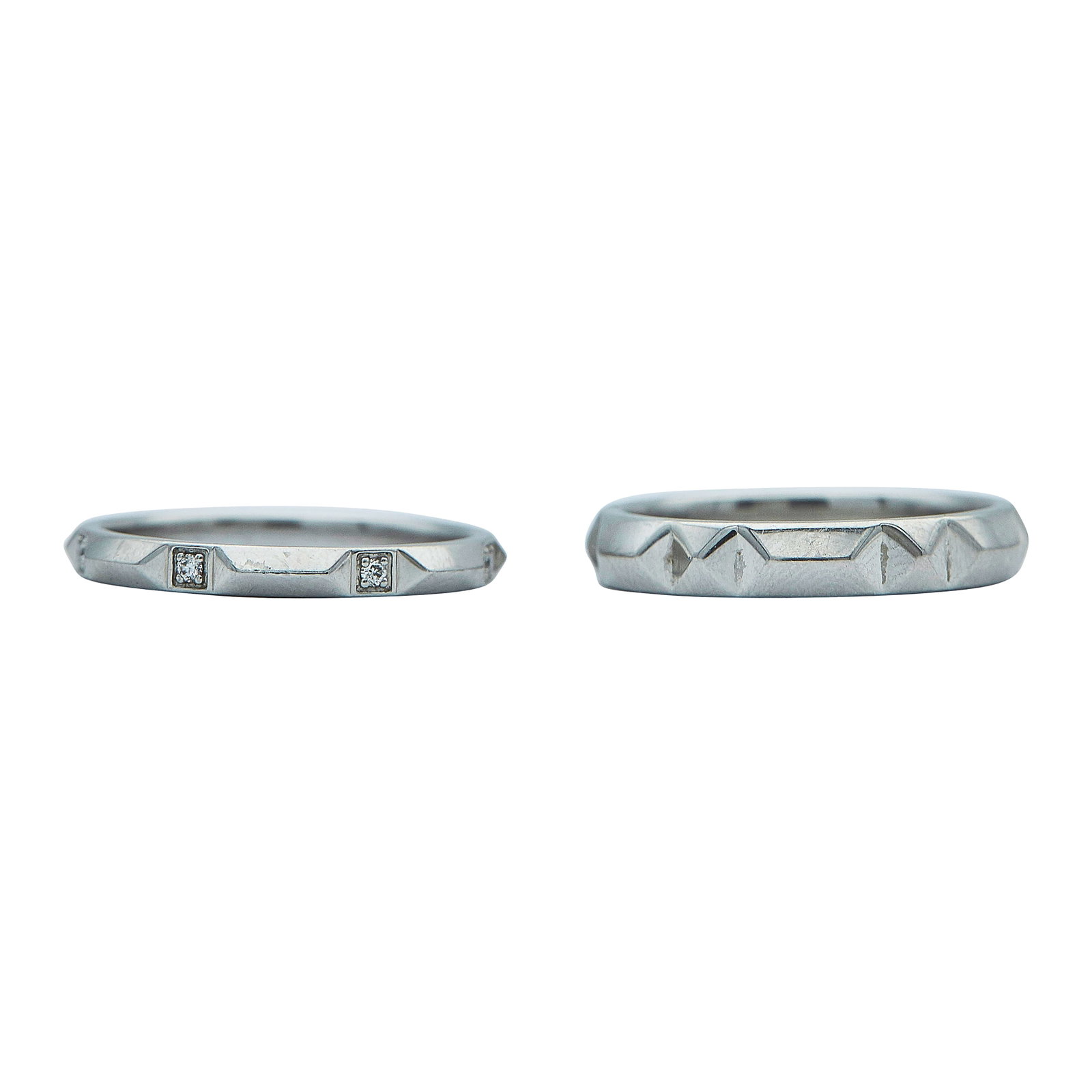 Tiffany & Co. Tiffany True Platinum and Diamond Band Lot: BRAND: Tiffany & Co.; COLLECTION: Tiffany True; METAL: Platinum; APPROXIMATE TOTAL DIAMOND WEIGHT: 0.10 ctw; STAMPED: Both marked: © Tiffany & Co., Pt950; CONDITION: Pre-owned, Very Good; ITEM WEIGHT
