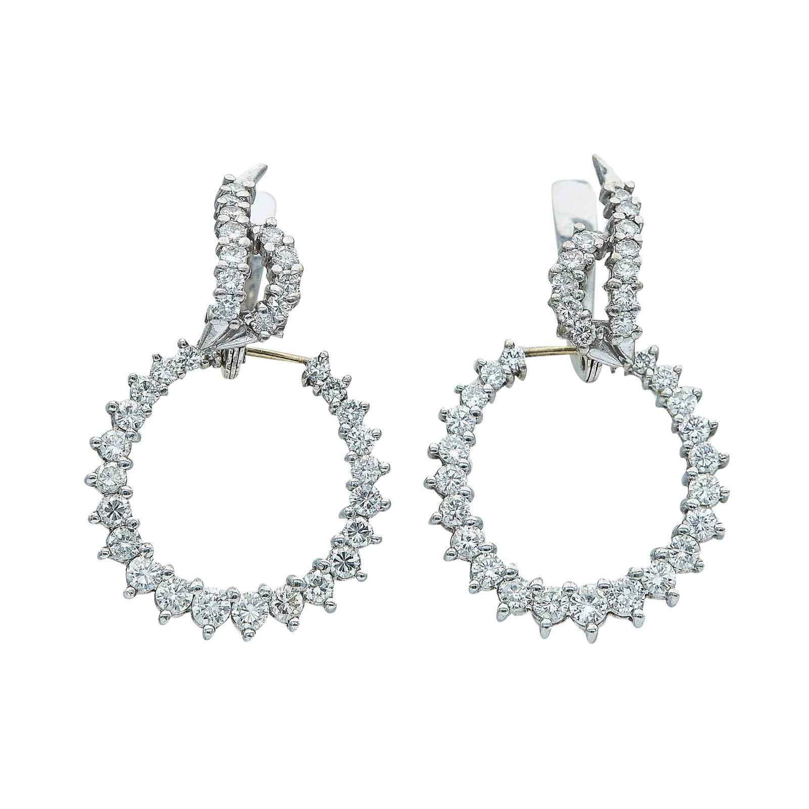 18K White Gold Diamond Day-to-Night Drop Earrings (1 of 3)