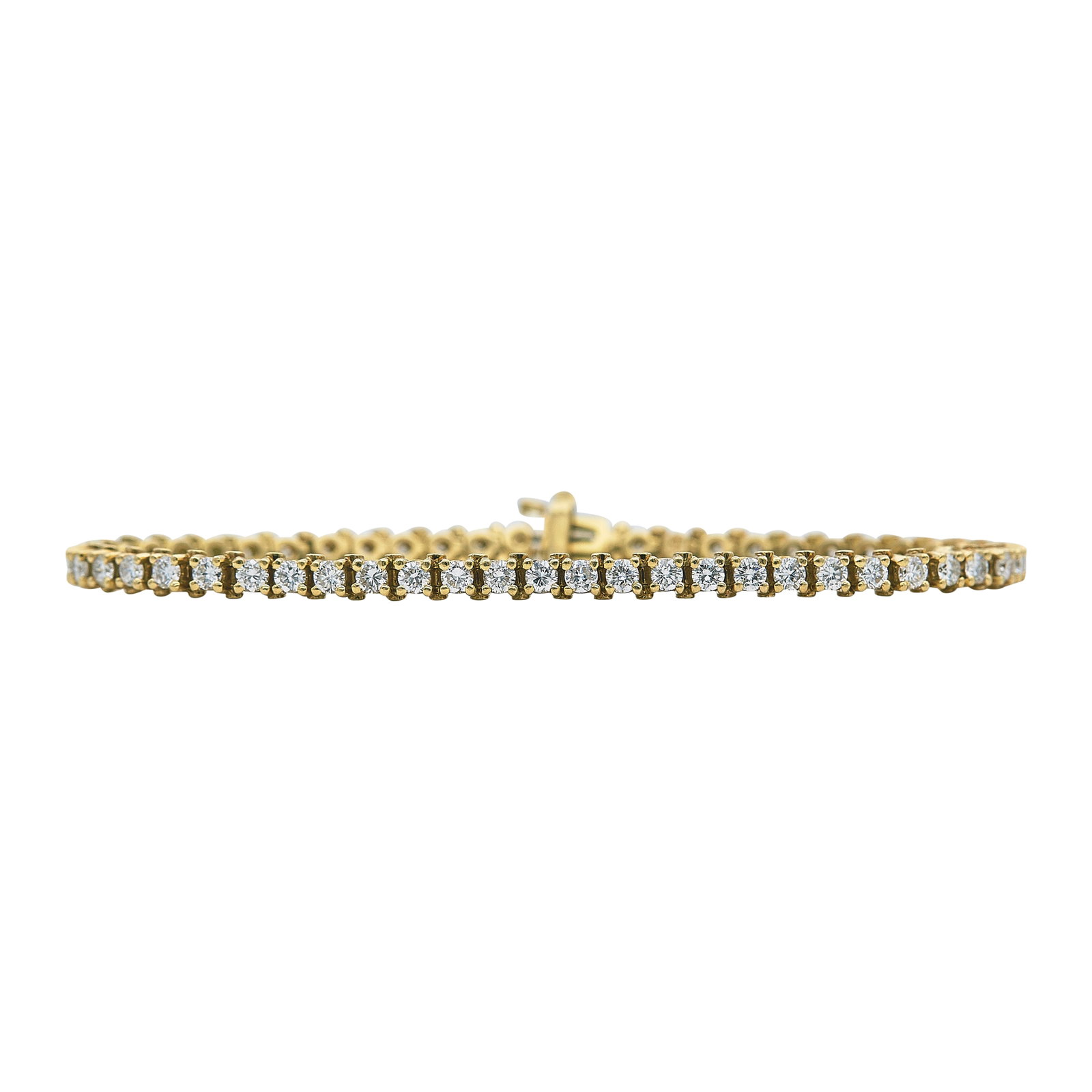 18K Yellow Gold and Diamond Tennis Bracelet (1 of 3)