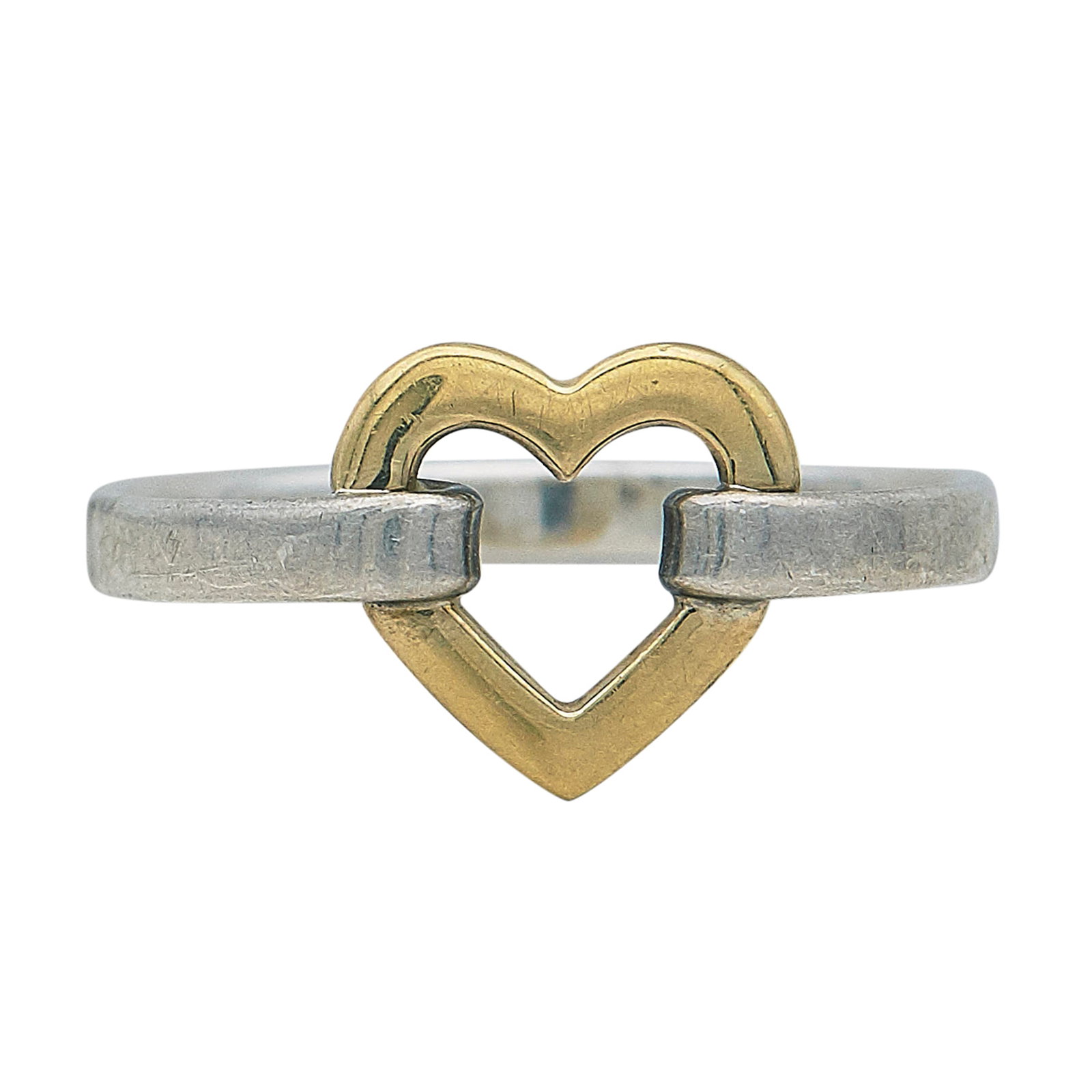 Tiffany & Co. Sterling Silver and 18K Yellow Gold Heart Ring (1 of 3)