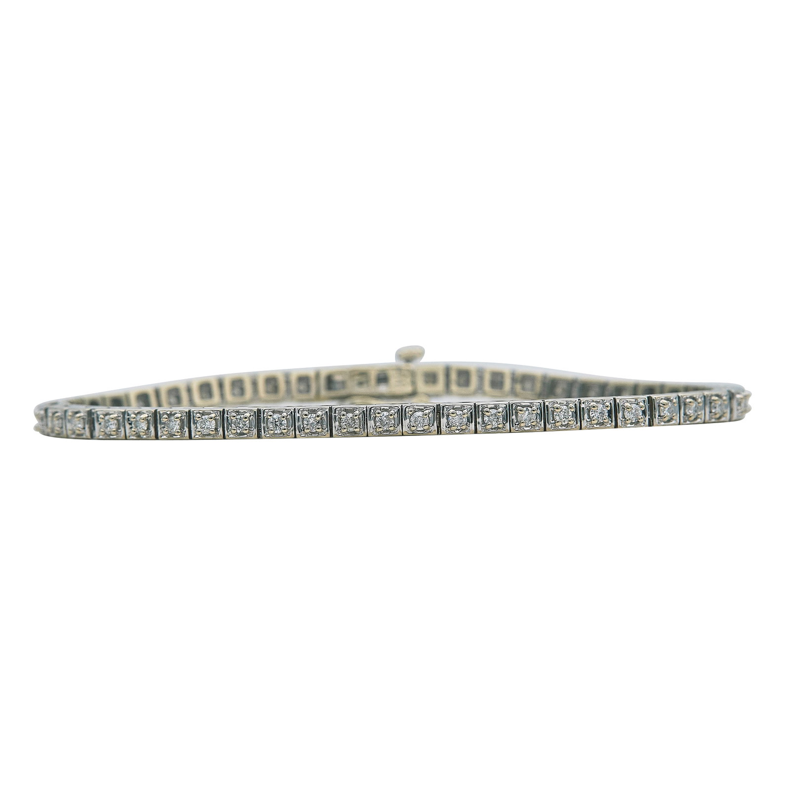 14K White Gold and Diamond Tennis Bracelet (1 of 3)