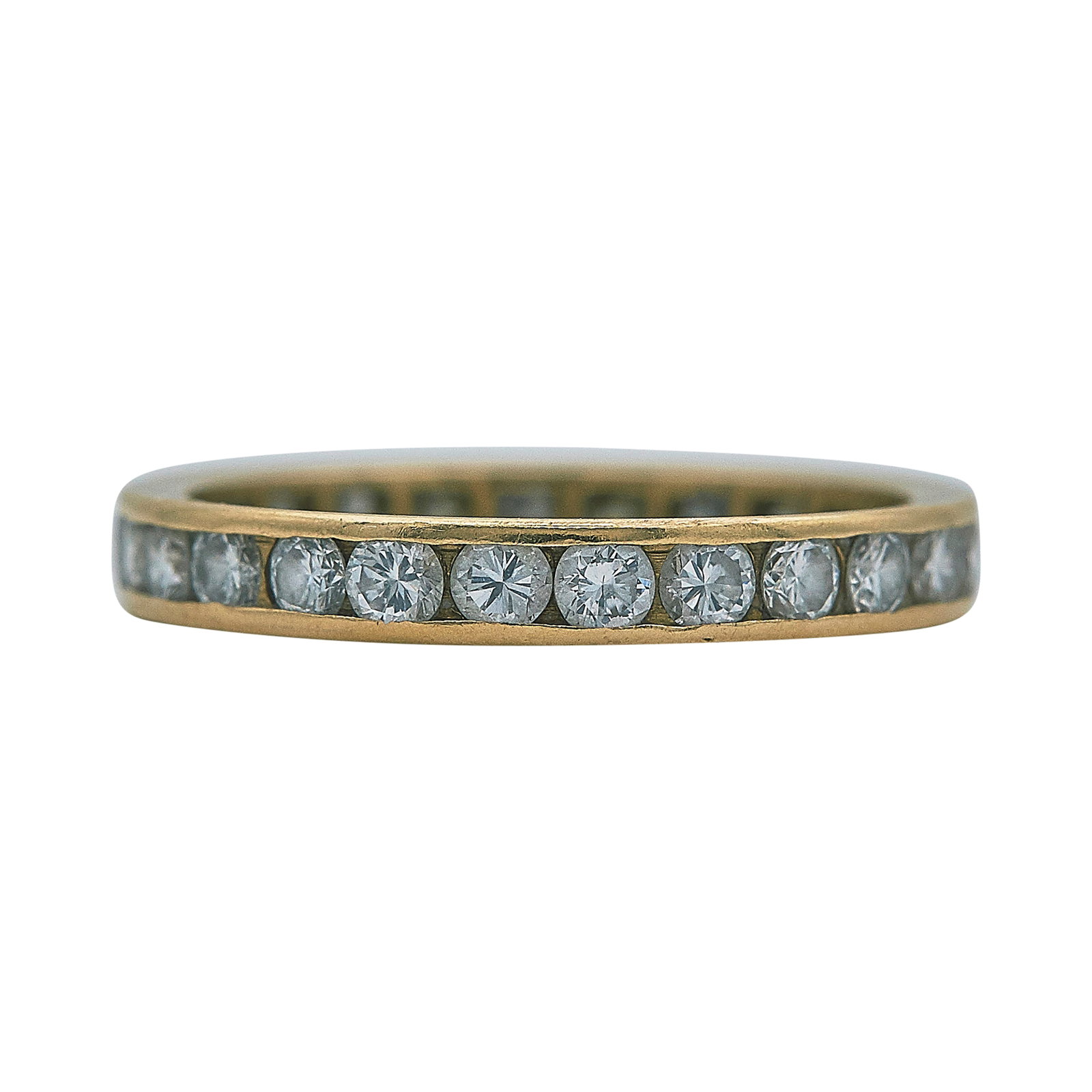 14K Yellow Gold and Diamond Eternity Band Ring (1 of 2)