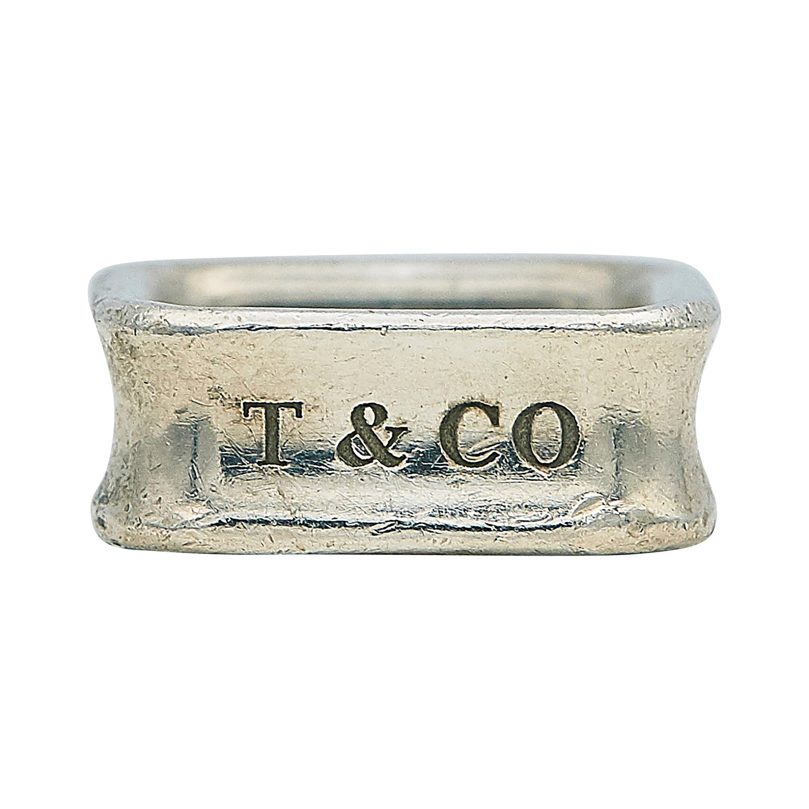 Tiffany & Co. 1837 Sterling Silver Square Ring: BRAND: Tiffany & Co.; COLLECTION: 1837; METAL: Sterling Silver; STAMPED: 1837, T & Co., 925; CONDITION: Pre-owned, Good; ITEM WEIGHT (GRAMS): 9.5 g; MEASUREMENTS: Ring size 4 1/4