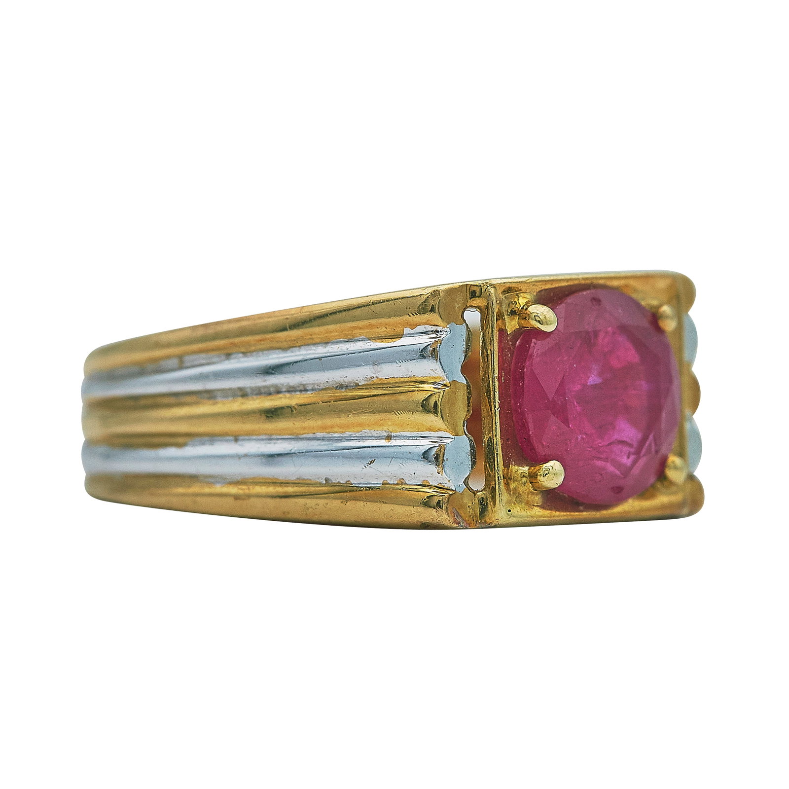18K Yellow and White Gold Ruby Ring - 2