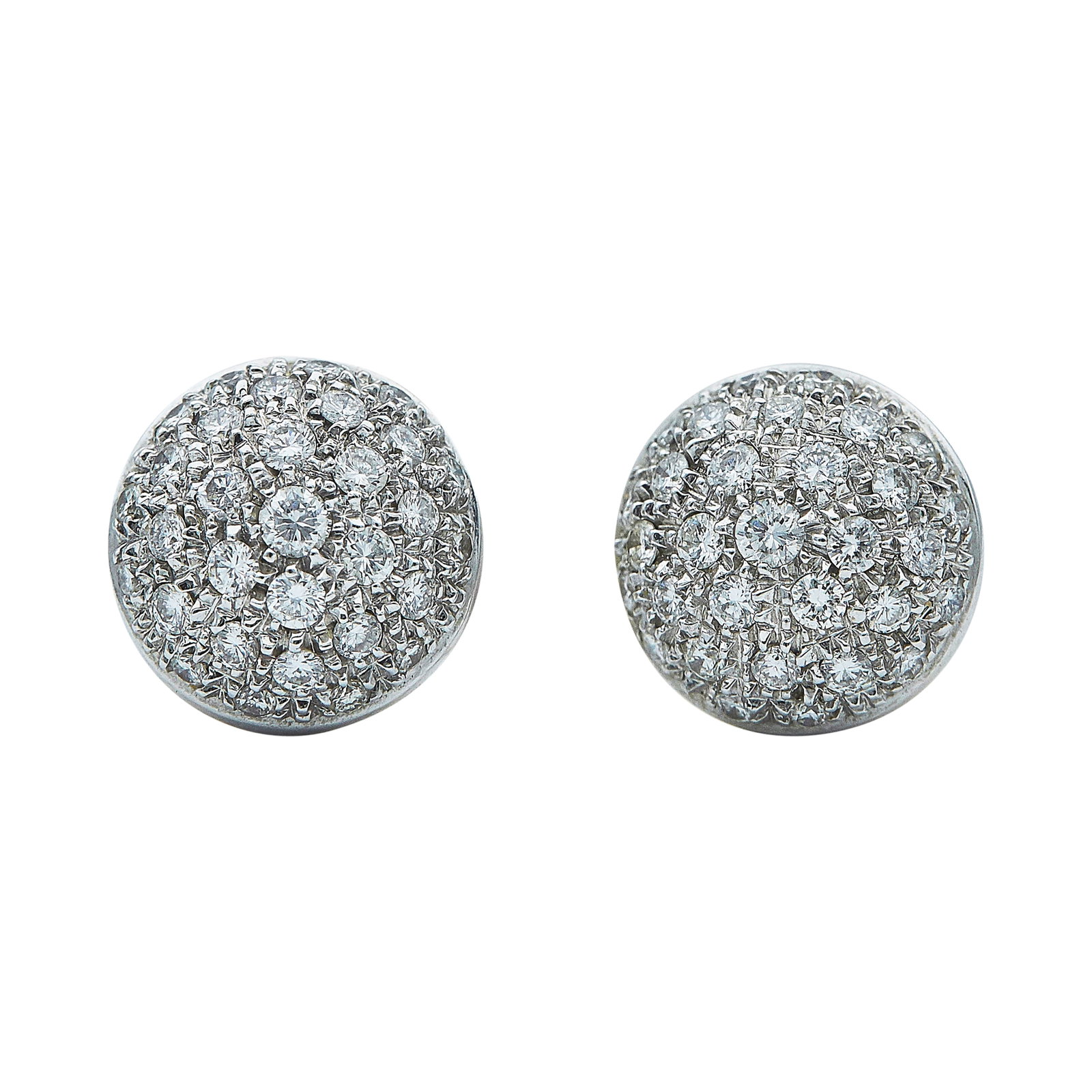 18K Yellow and White Gold Diamond Cluster Earrings (1 of 3)