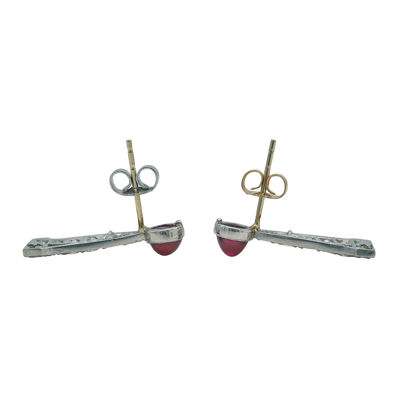 Platinum Ruby and Diamond Drop Earrings - 3
