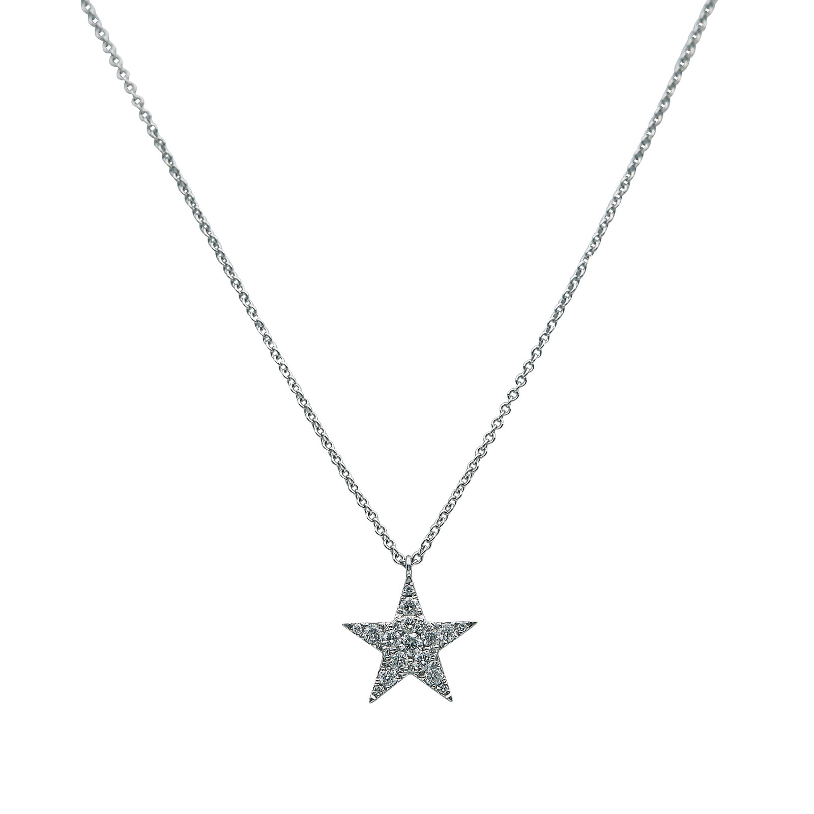 18K White Gold and Diamond Star Pendant Necklace (1 of 4)