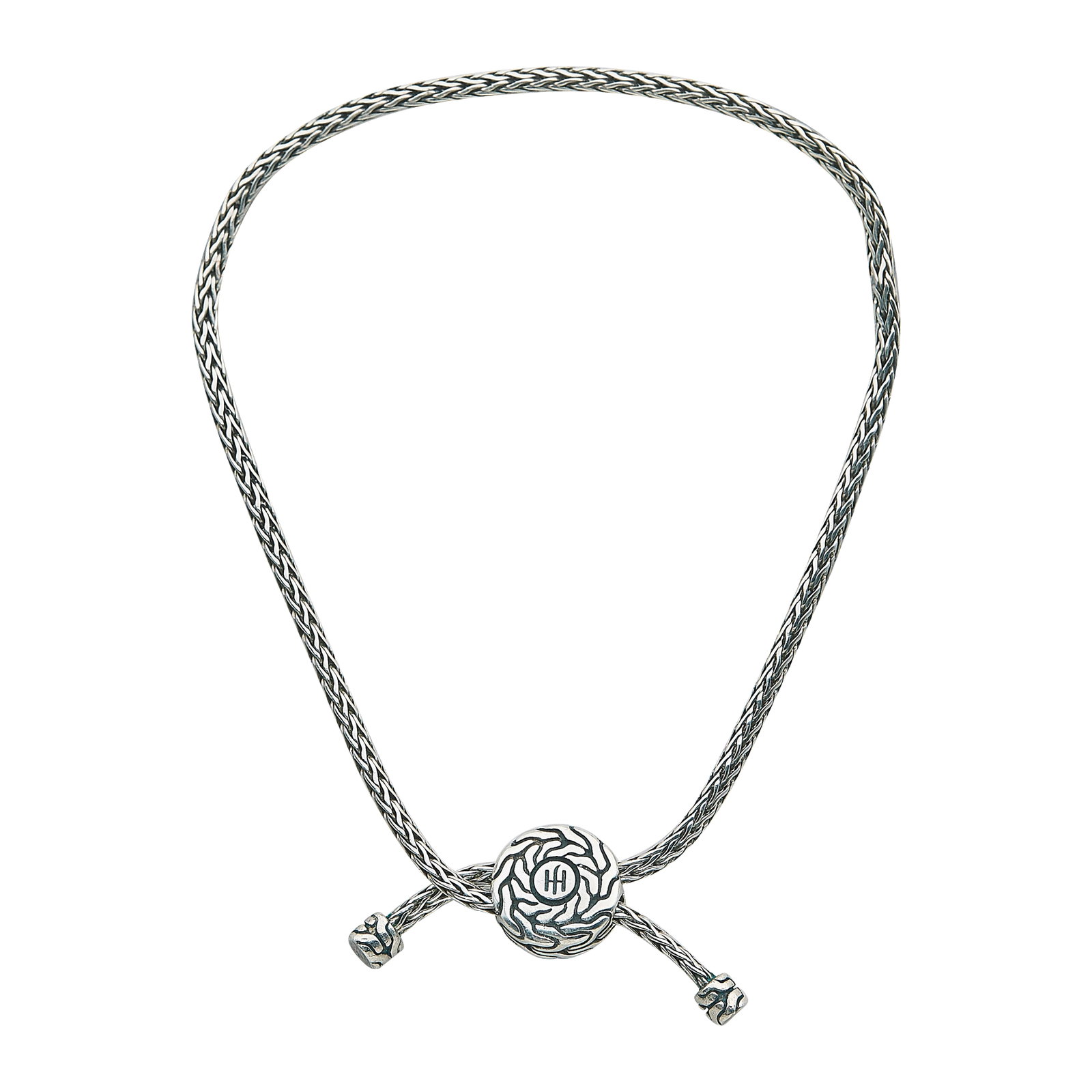 John Hardy Sterling Silver Adjustable Bracelet: BRAND: John Hardy; METAL: Sterling Silver; STAMPED: Maker's mark, 925; CONDITION: Pre-owned, Very Good; ITEM WEIGHT (GRAMS): 8.5 g; MEASUREMENTS: Bracelet length adjustable, Maximum circumference appr