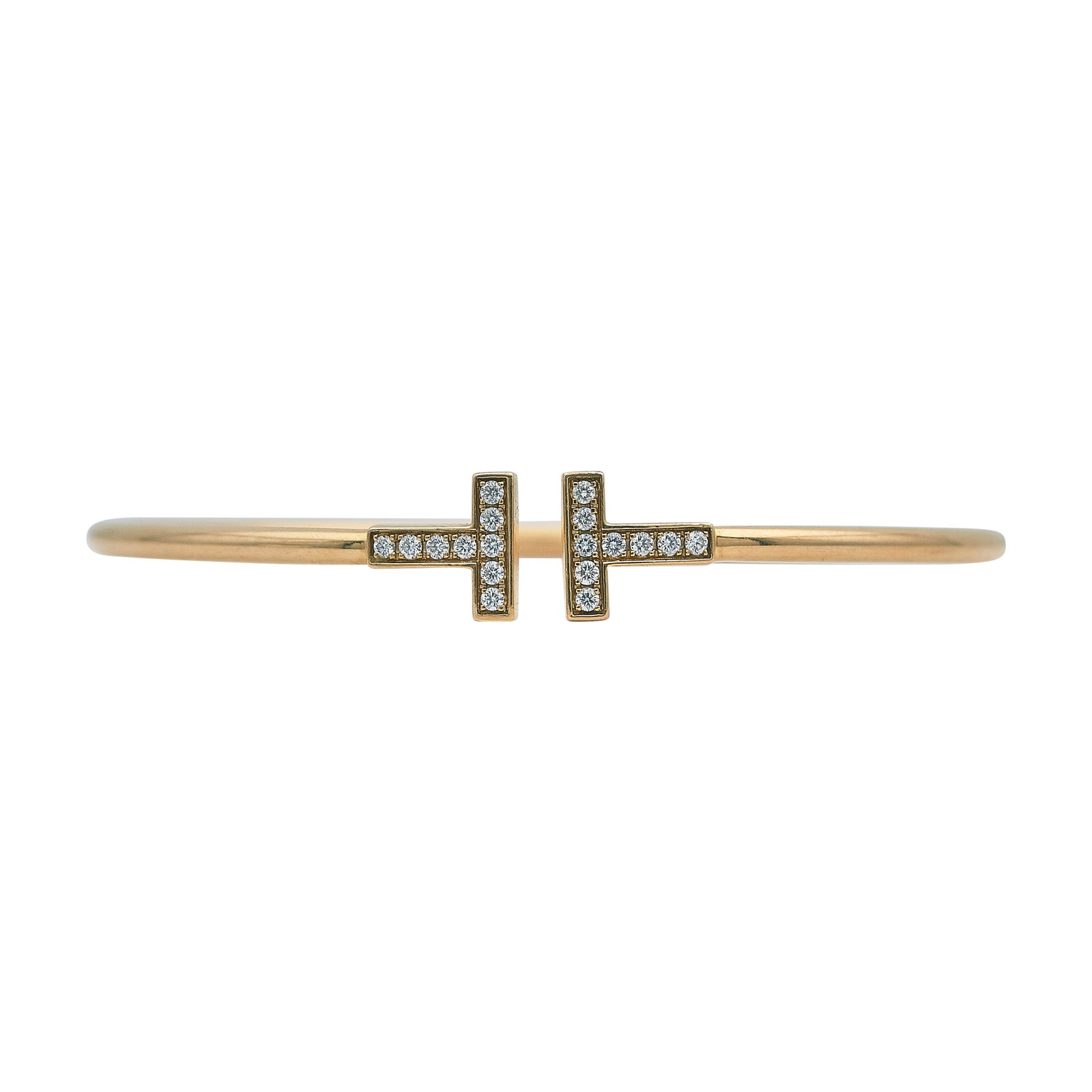 Tiffany & Co. Tiffany T 18K Rose Gold and Diamond Bracelet (1 of 3)