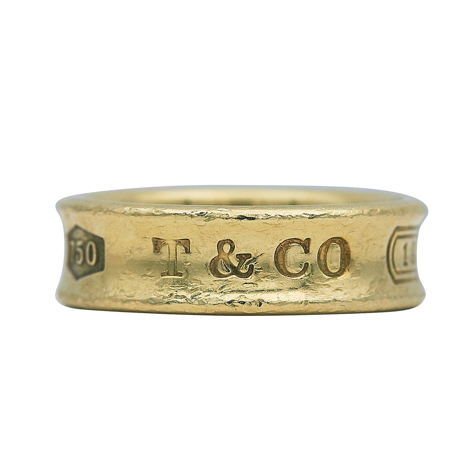 Tiffany & Co. ©1837 18K Yellow Gold Band Ring: BRAND: Tiffany & Co.; COLLECTION: 1837; METAL: 18K Yellow Gold; STAMPED: 1997, Tiffany & Co., 750; CONDITION: Pre-owned, Good; ITEM WEIGHT (GRAMS): 7.6 g; MEASUREMENTS: Ring size 6 1/2