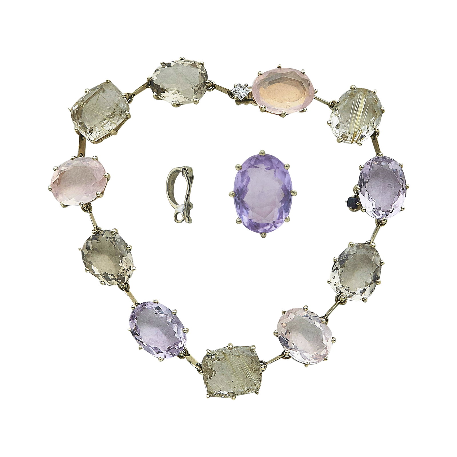 H. Stern Multi-Colored Quartz and Diamond Bracelet and Pendant (1 of 9)