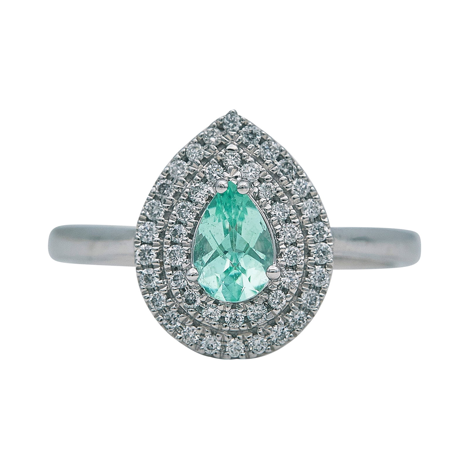 Platinum Paraiba Tourmaline and Diamond Ring (1 of 4)