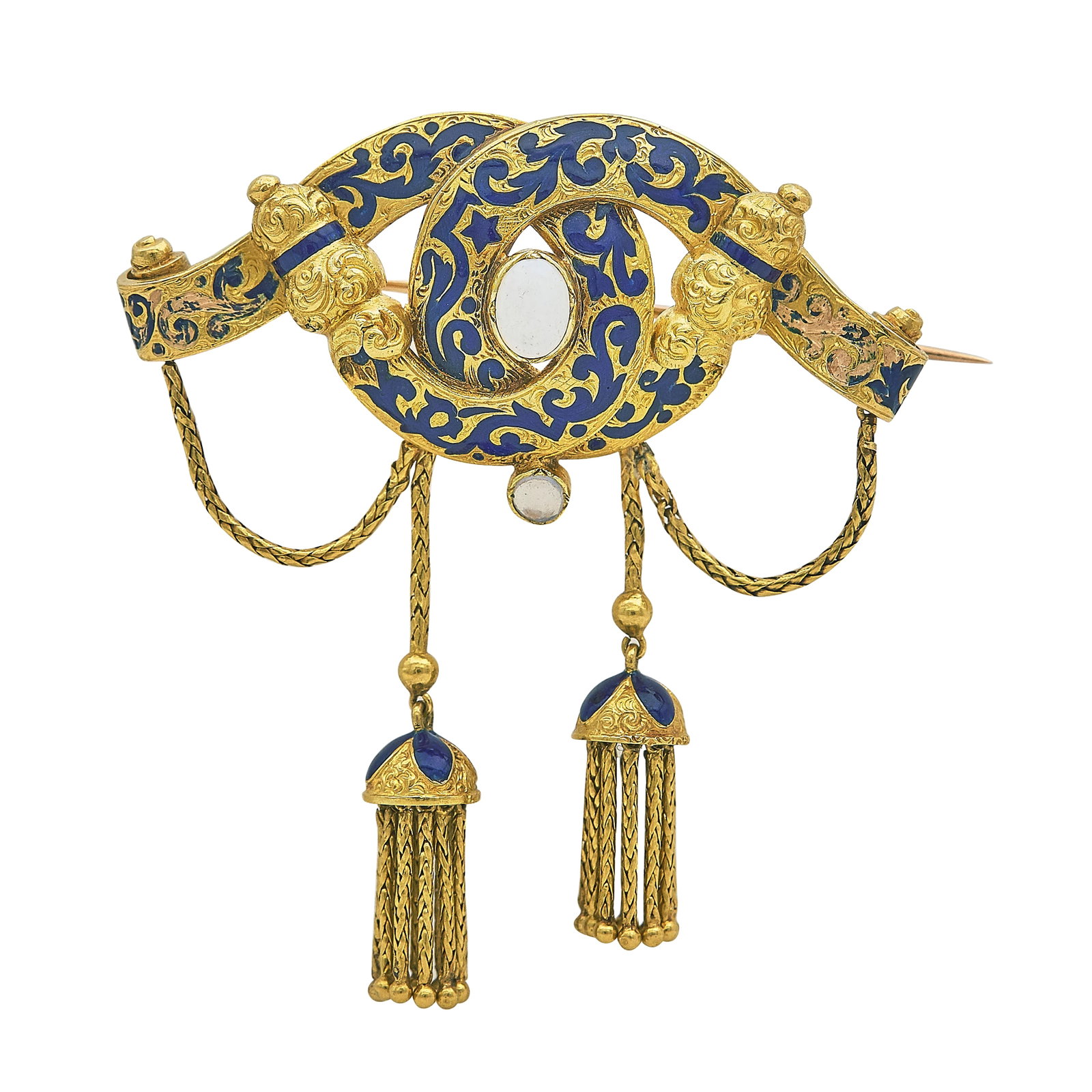 Victorian 14K Yellow Gold Opal and Enamel Brooch (1 of 3)