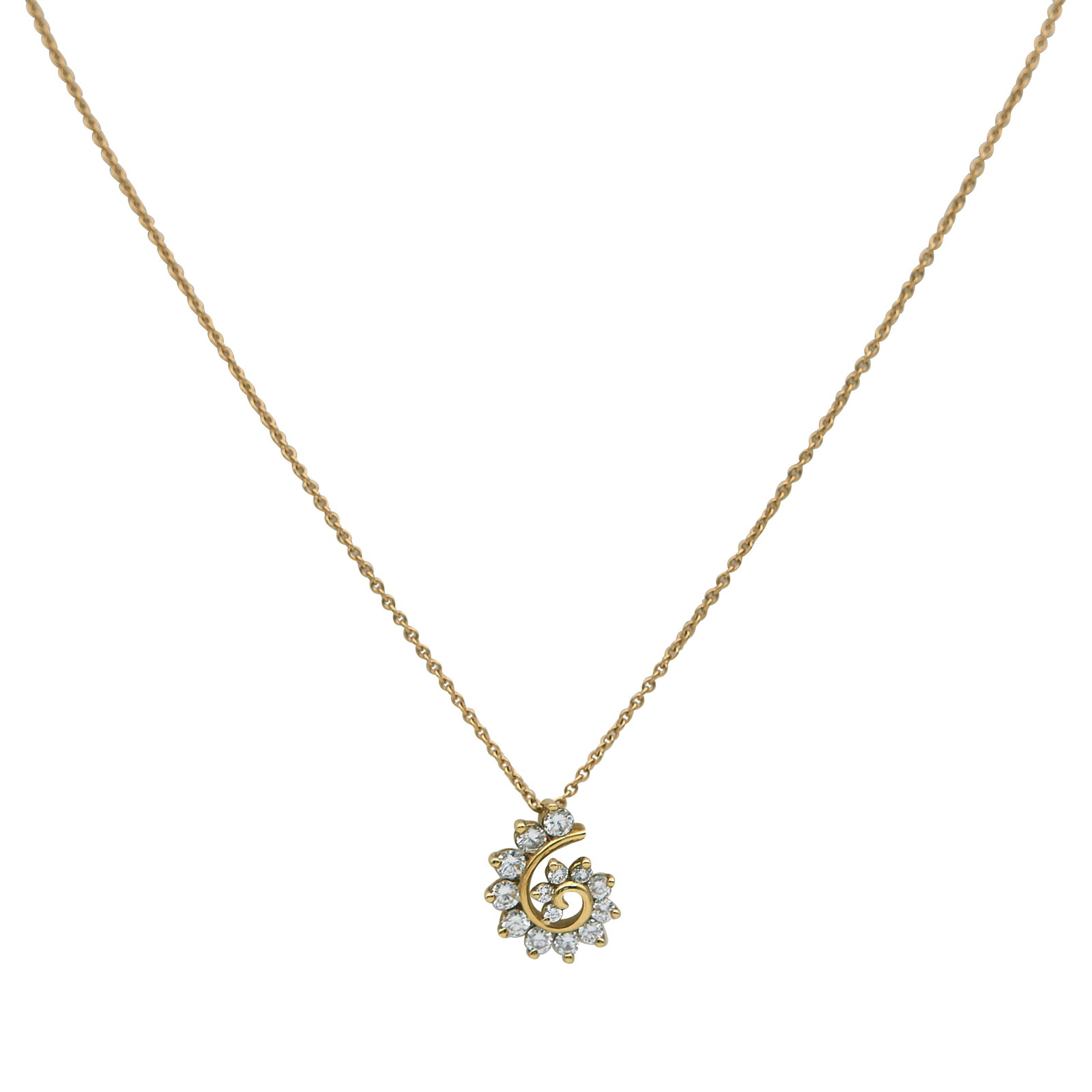 Tiffany & Co. 18K Yellow Gold and Diamond Pendant Necklace (1 of 4)