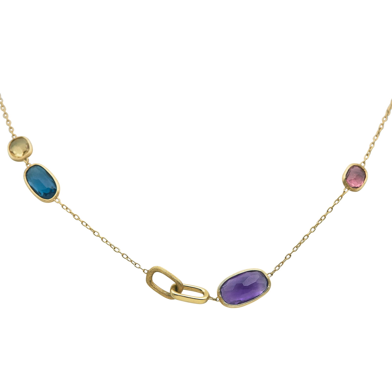 Marco Bicego Murano Collection 18K Yellow Gold and Multicolored Gemstone Necklace (1 of 4)