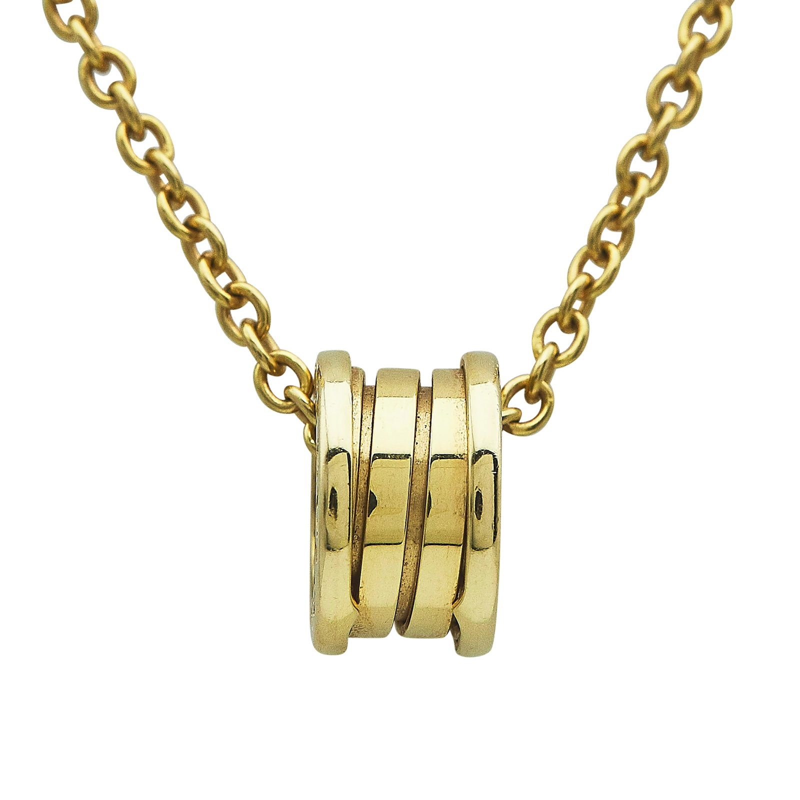 Bulgari Bvlgari B.zero1 18K Yellow Gold Pendant Necklace: BRAND: Bulgari; COLLECTION: B.zero1; METAL: 18K Yellow Gold; STAMPED: Chain: Bvlgari, Au 750, Italian workshop mark, Made In Italy; Pendant: Bvlgari, Au 750, Italian workshop mark, Made in Italy,