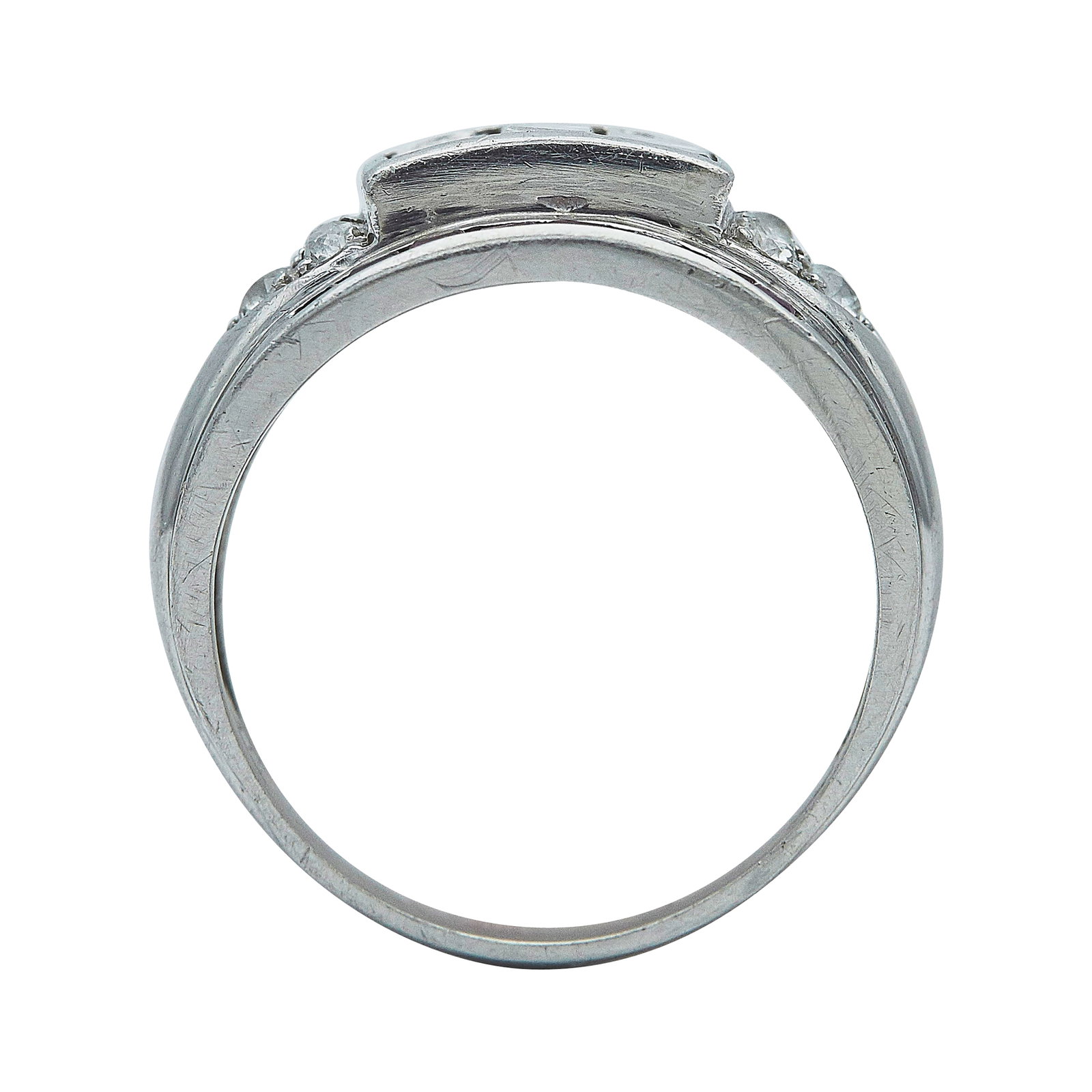 Platinum Art Deco Diamond and Ruby Ring - 3