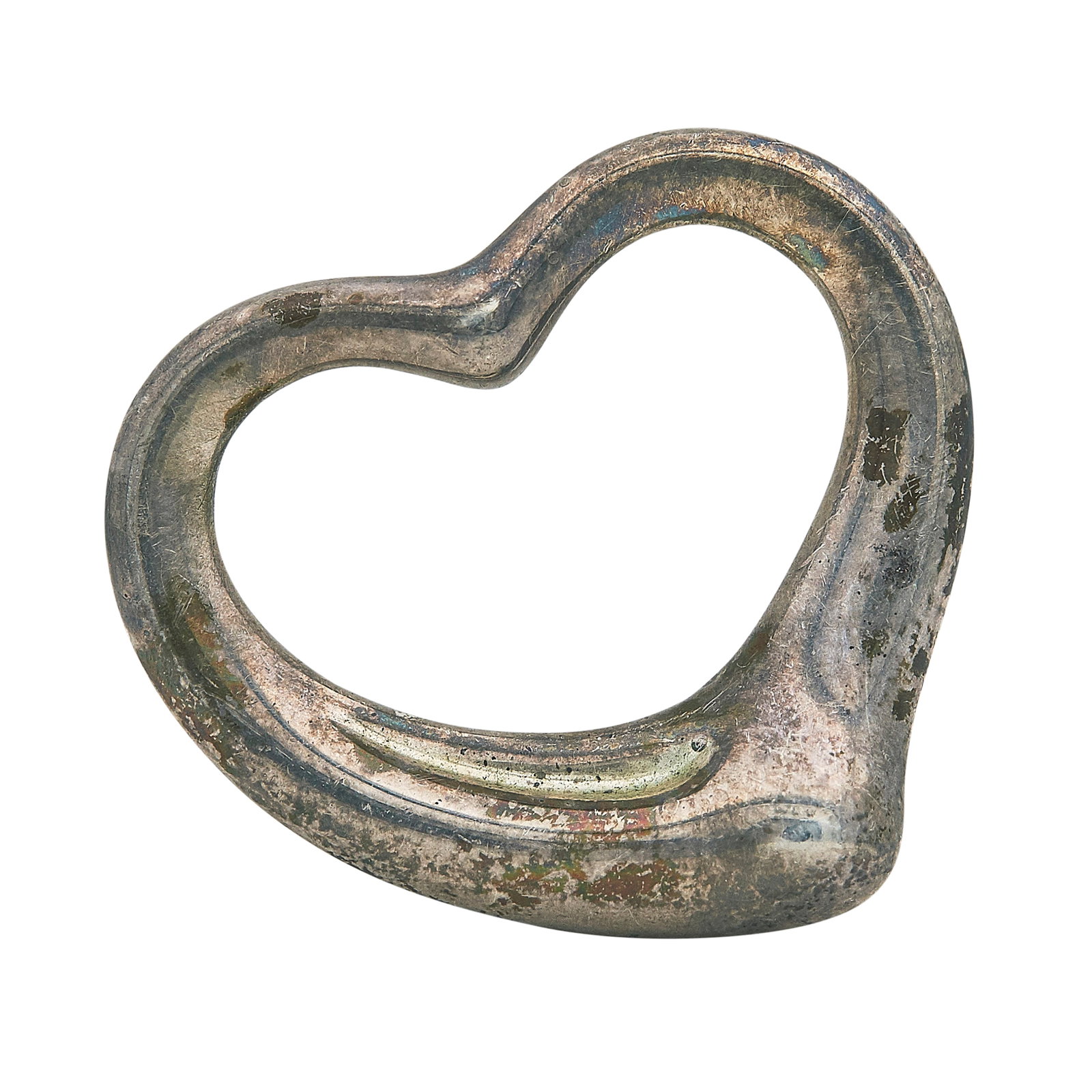 Elsa Peretti for Tiffany & Co. Sterling Silver Heart Pendant: BRAND: Elsa Peretti for Tiffany & Co.; METAL: Sterling Silver; STAMPED: Tiffany & Co, ©Elsa Peretti, 925, Spain; CONDITION: Pre-owned, Good; ITEM WEIGHT (GRAMS): 15.8 g; MEASUREMENTS: Pendant 1 3/8