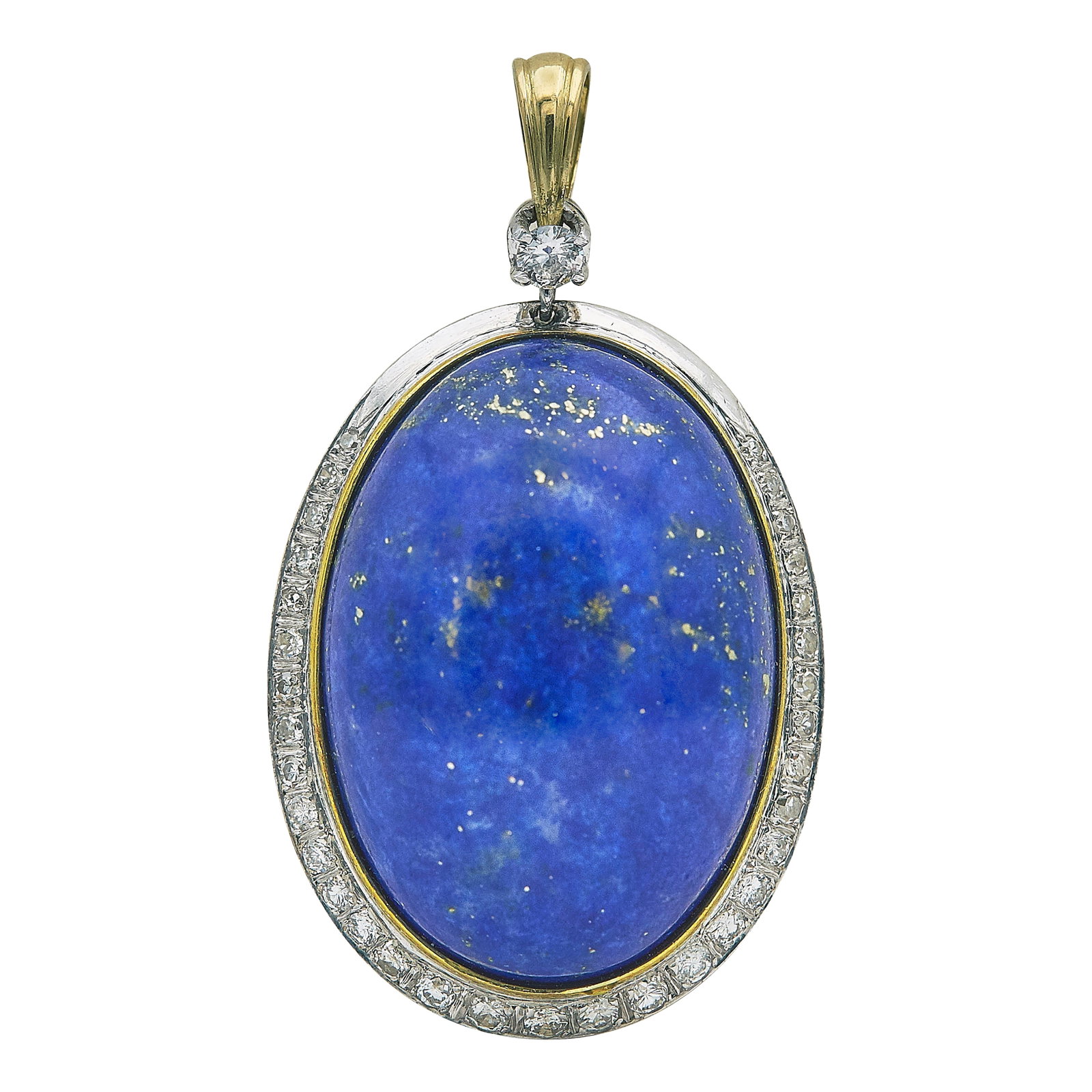 18K Yellow and White Gold Lapis and Diamond Pendant (1 of 3)